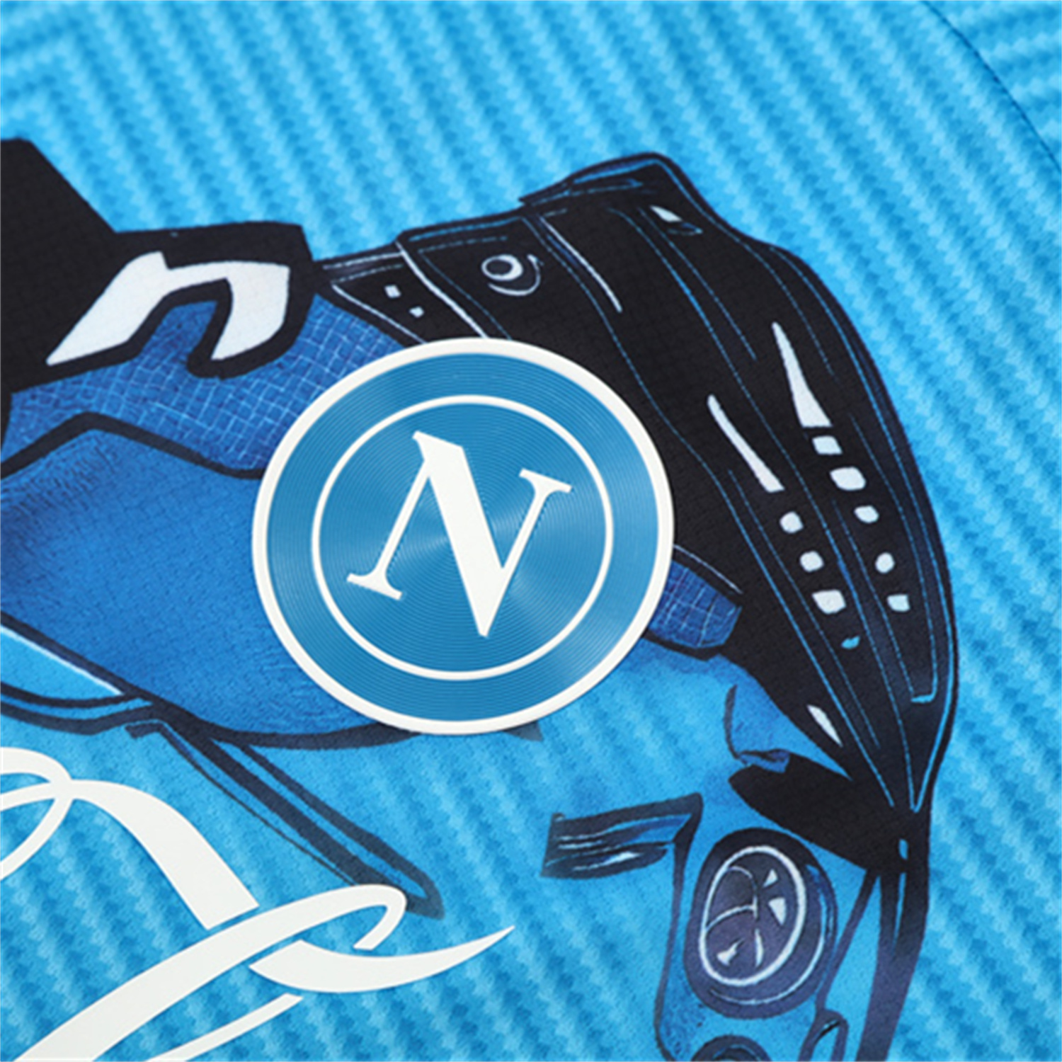 foot-Napoli 25-26 Short-Sleeve Training Set - Blue Mecha Top & Black Shorts