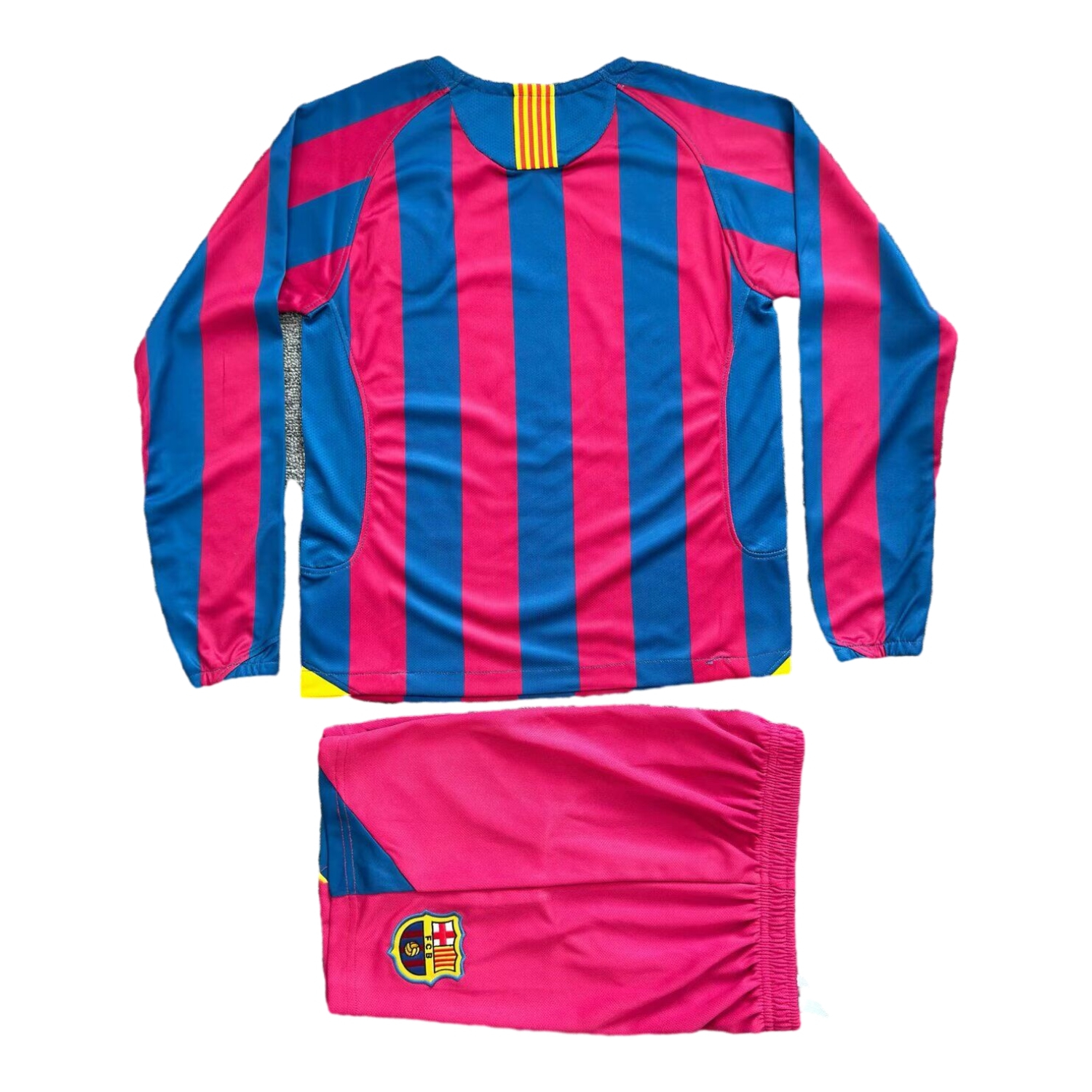 foot-Retro Barcelona 06-07 Home Long Sleeve Kids Kit