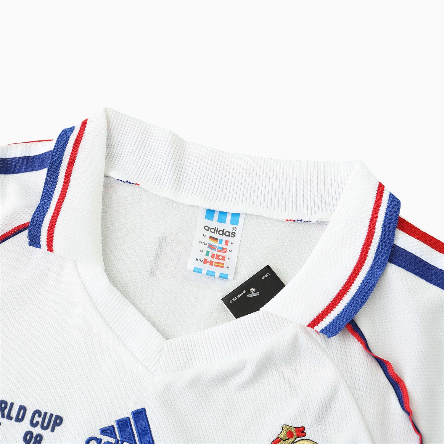 foot-Retro France 1998 Away Long Sleeves Jersey (with 1998 World Cup mark on right chest)