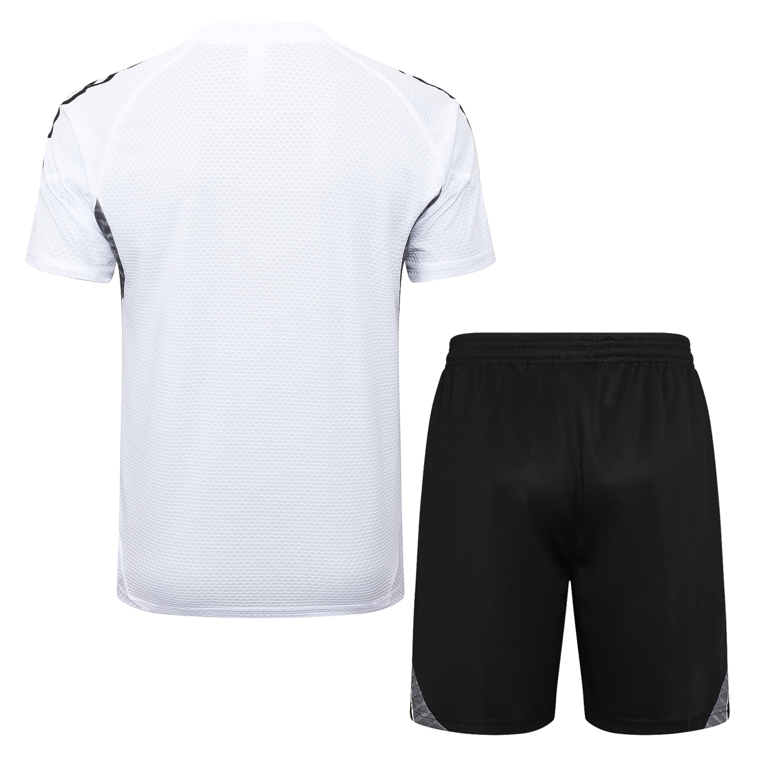 foot-Real Madrid 25-26 Short-Sleeve Training Set - White Top and Black Shorts