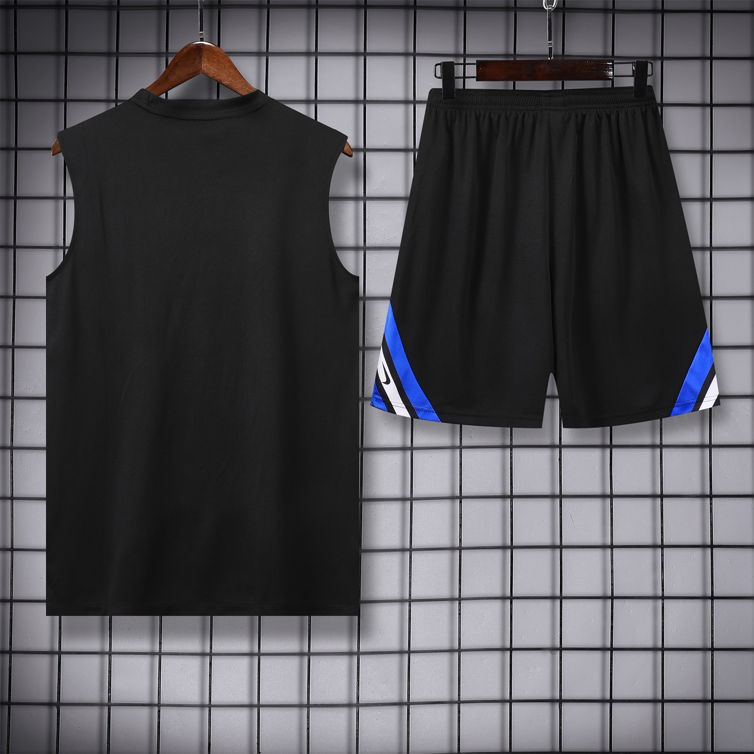 foot-Inter Milan 25-26 Vest Training Set - Black Vest & Black Shorts
