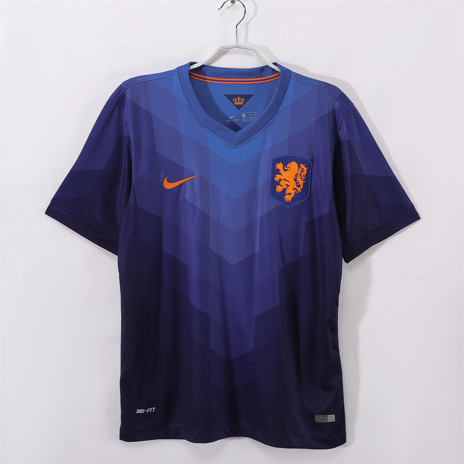 foot-Retro Netherlands 2014 Away Blue Jersey