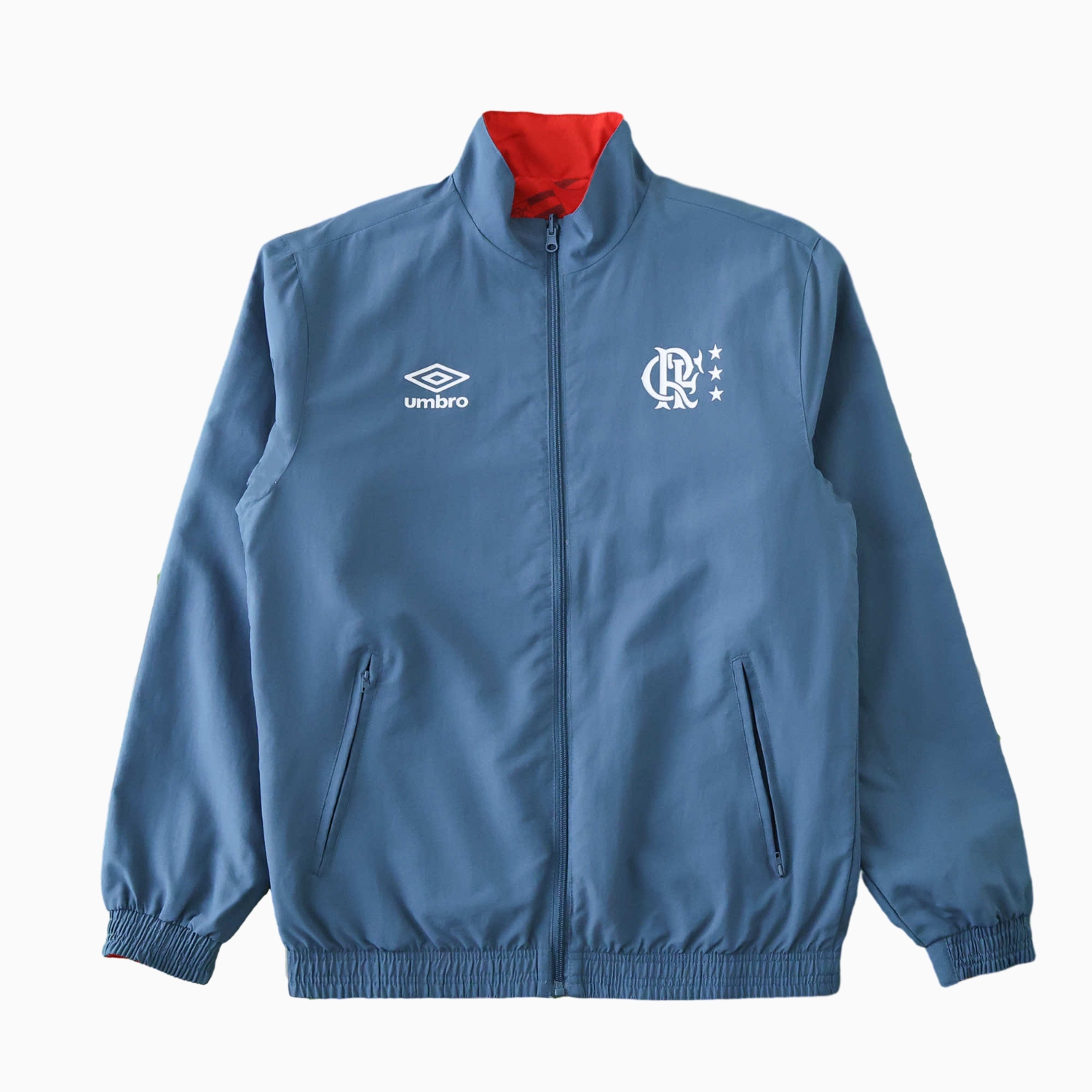 foot-Flamengo 24-25 Double Sided Reversible Windbreaker - Red & Blue