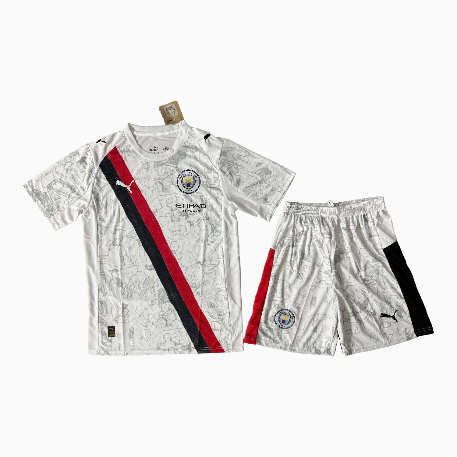 foot-Manchester City 25-26 Away White Men's Adult Jersey Set - Fans Version