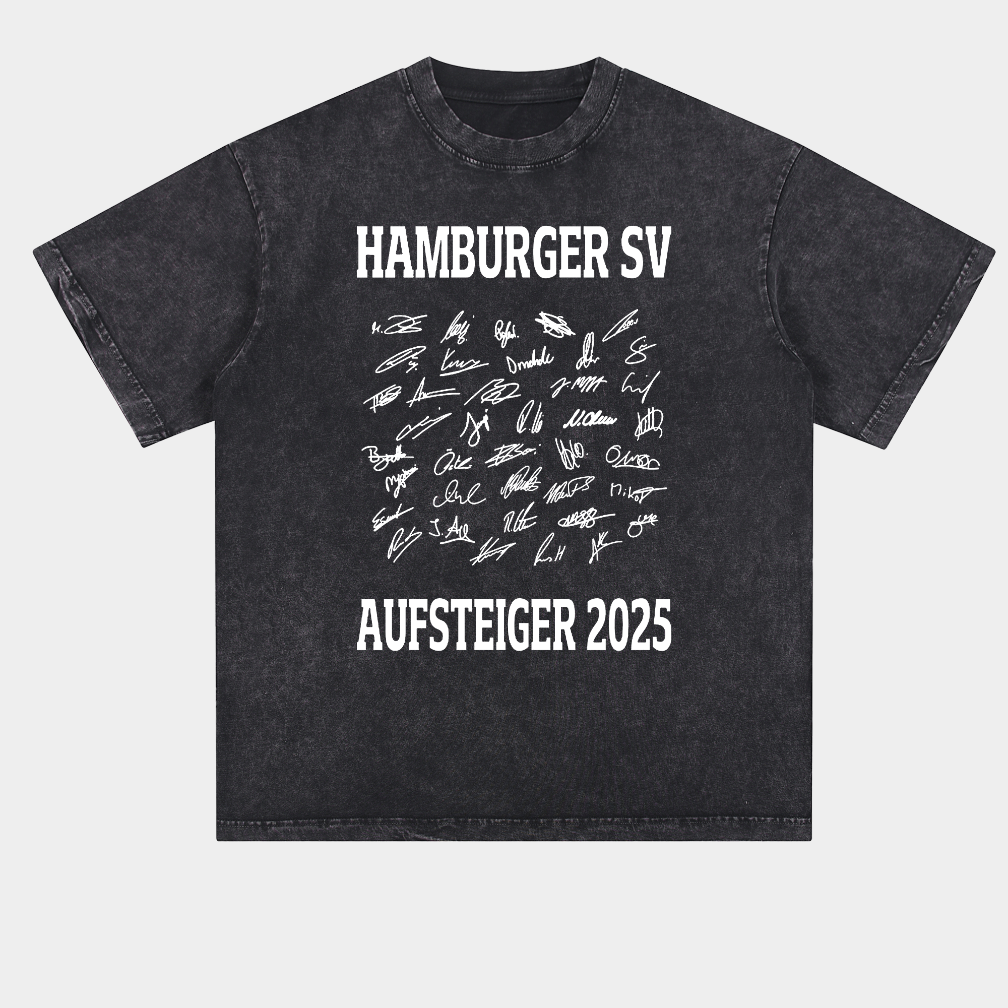 foot-Hamburger SV AUFSTIEG 2025 Team Signatures Oversized Washed T-Shirt