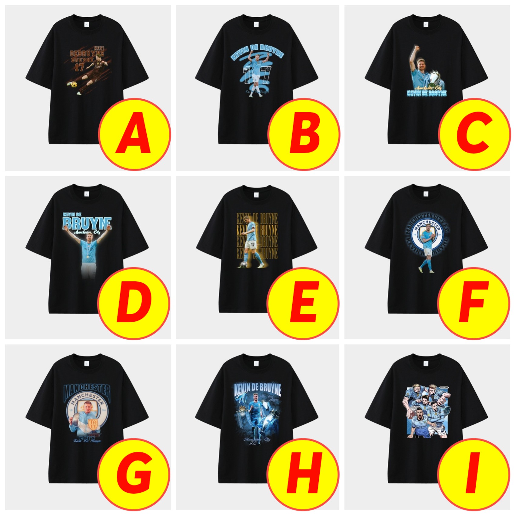 foot-Manchester City Kevin De Bruyne Career Memory Fragments Unisex Pure Cotton T-shirt