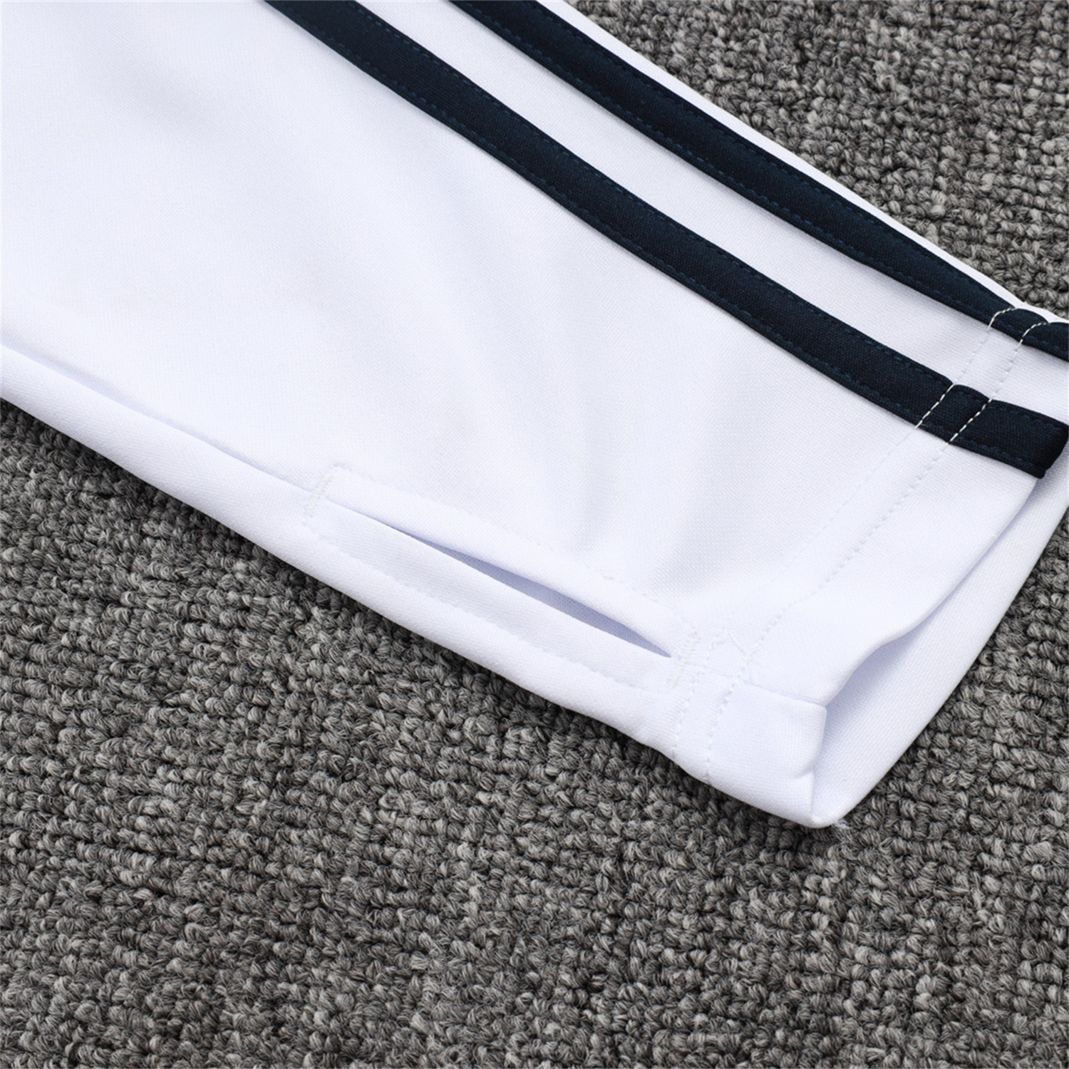 foot-Real Madrid 25-26 Long Sleeve Training Set - White Urban Purist Style and Deep Blue Pants