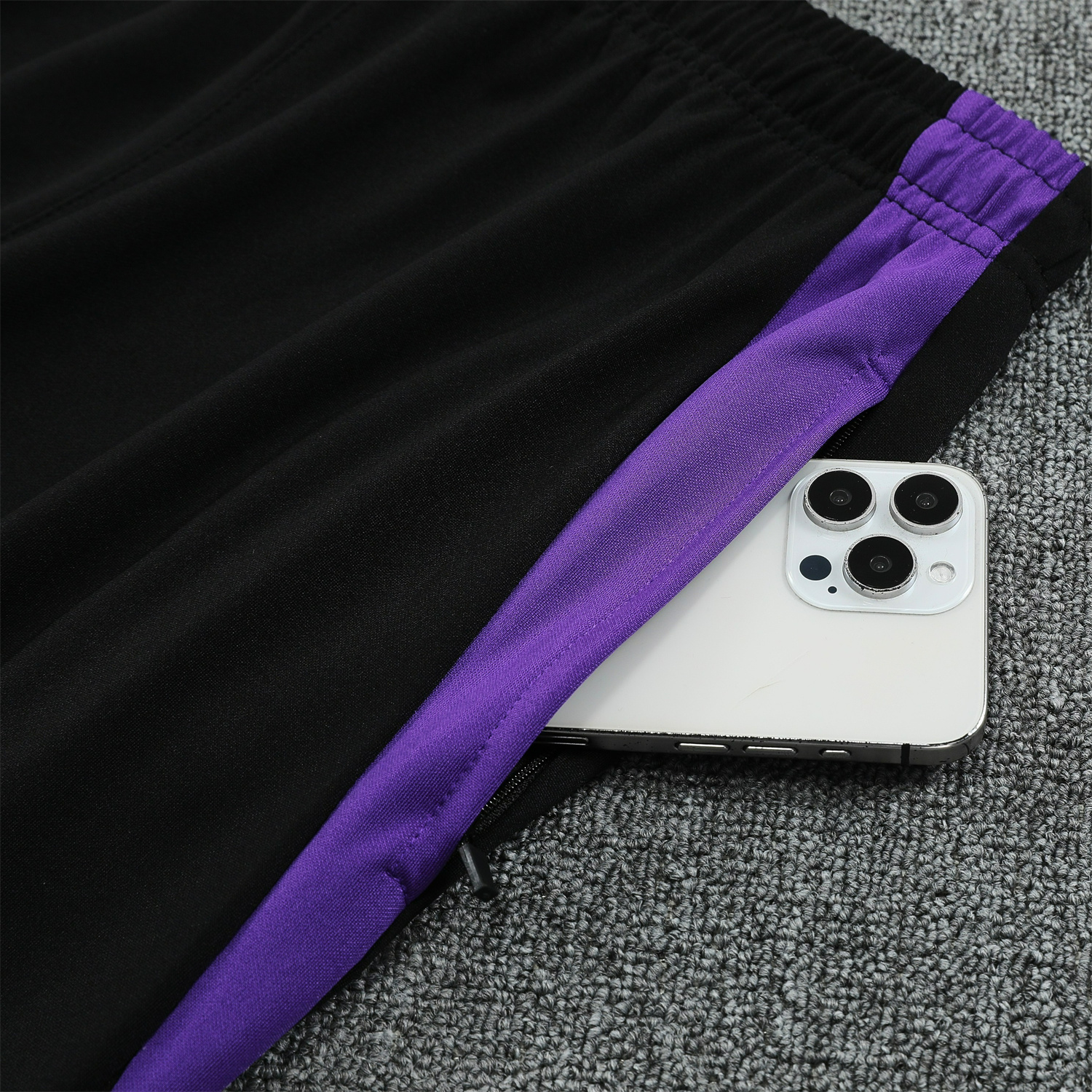foot-Germany 25-26 POLO Short-Sleeve Training Set - Purple Top Black Pants