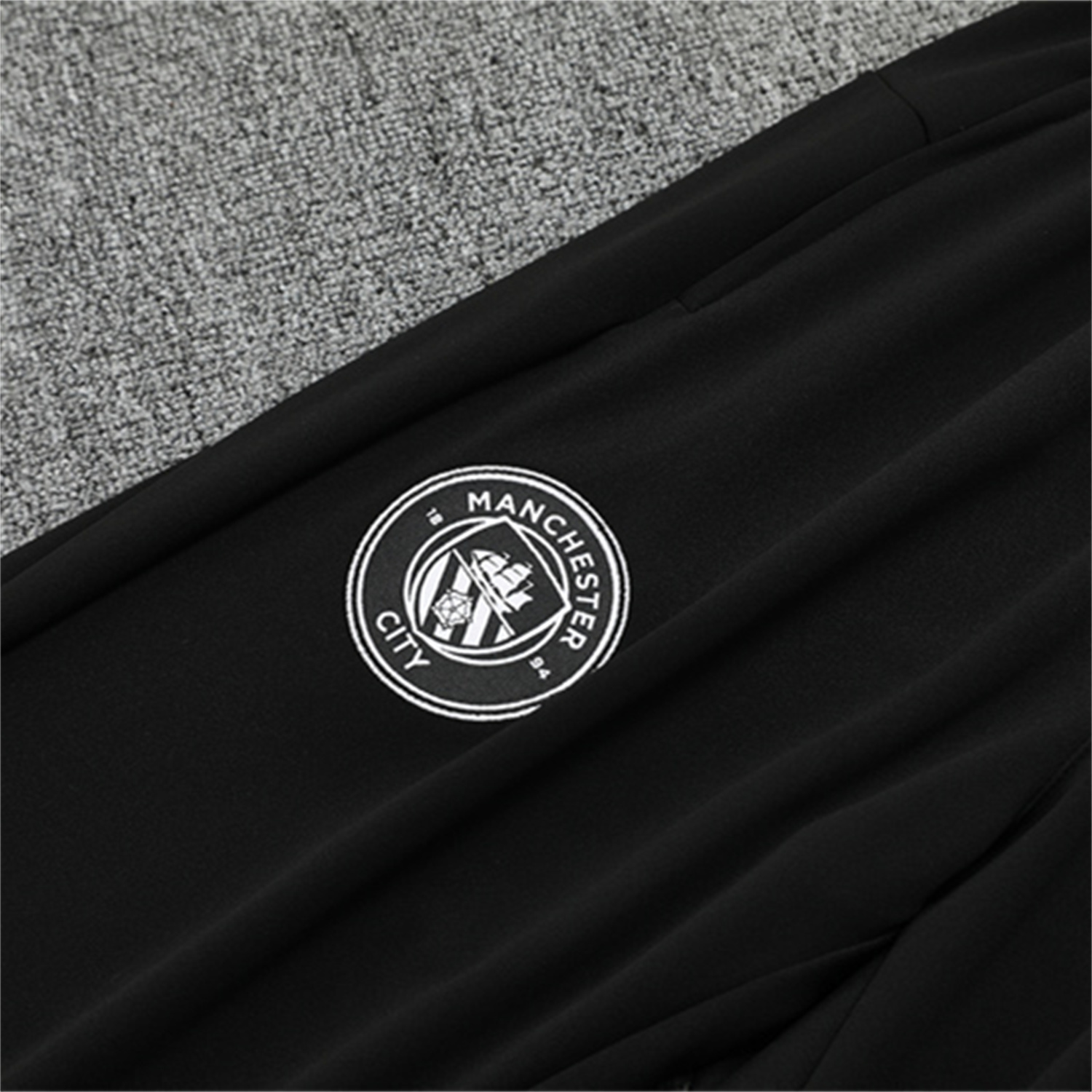 foot-Manchester City 25-26 Kids Long Sleeve Training Set - Black Top & Black Pants