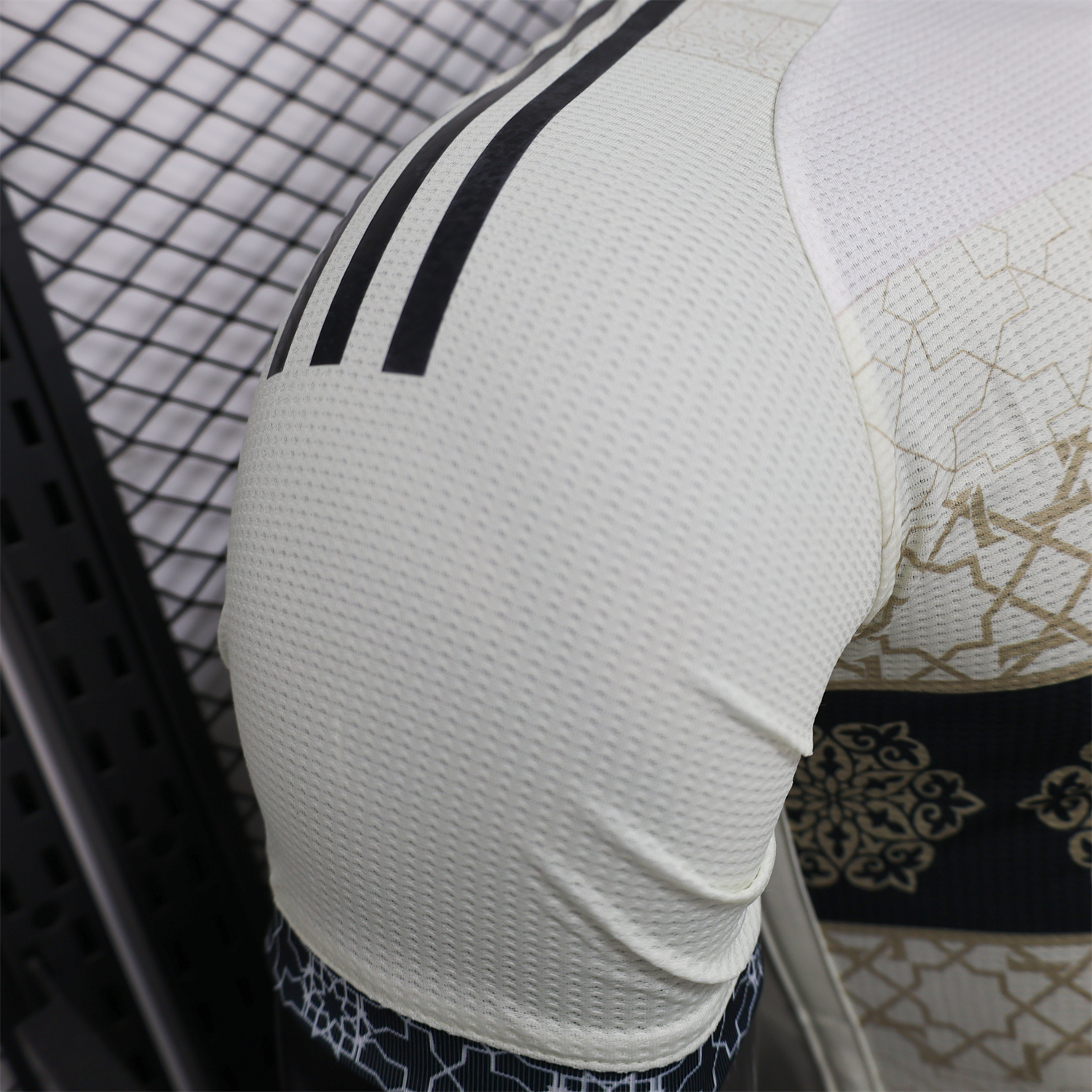 foot-Algeria 25-26 Light Yellow with Black Classical Pattern Jersey - Player Version