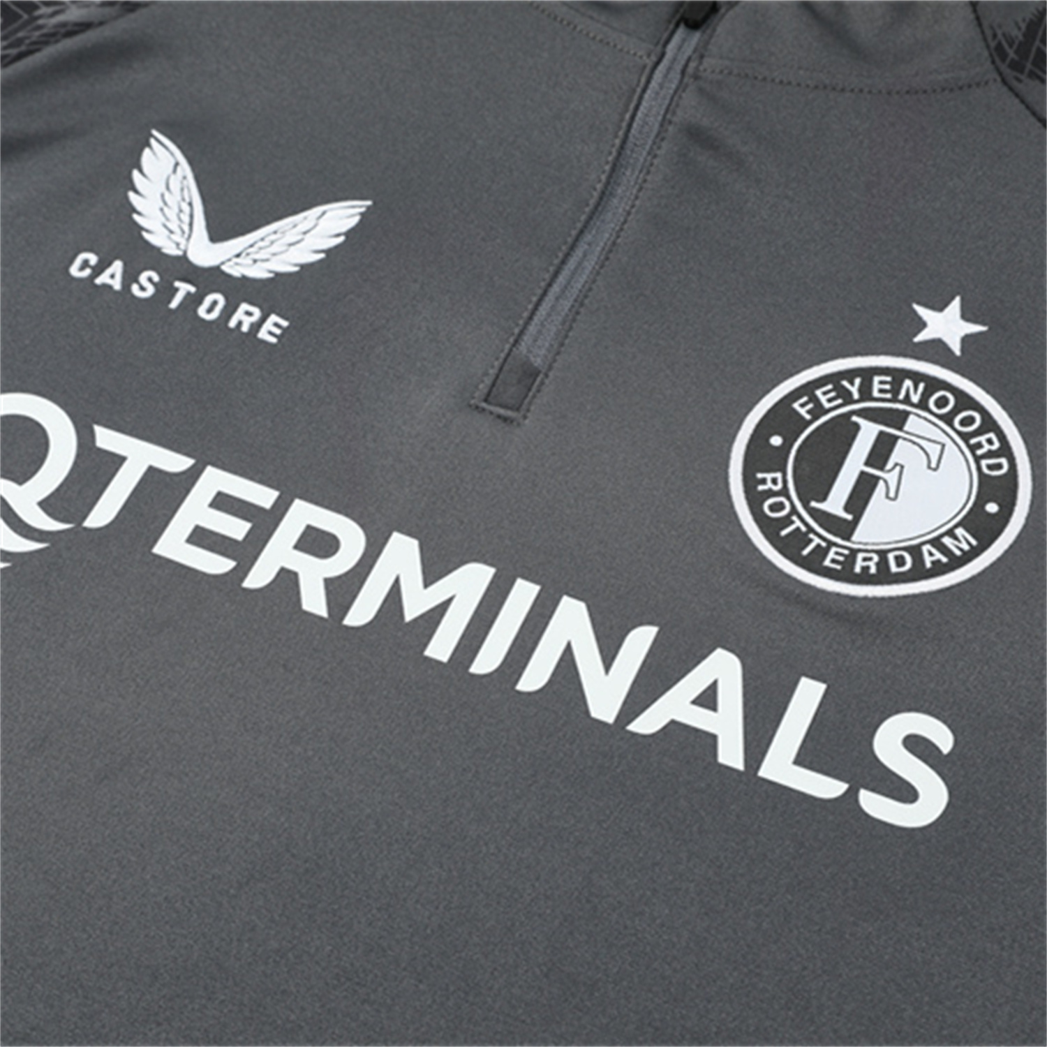 foot-Feyenoord 25-26 Long Sleeve Training Set - Dark Gray Top & Dark Gray Pants