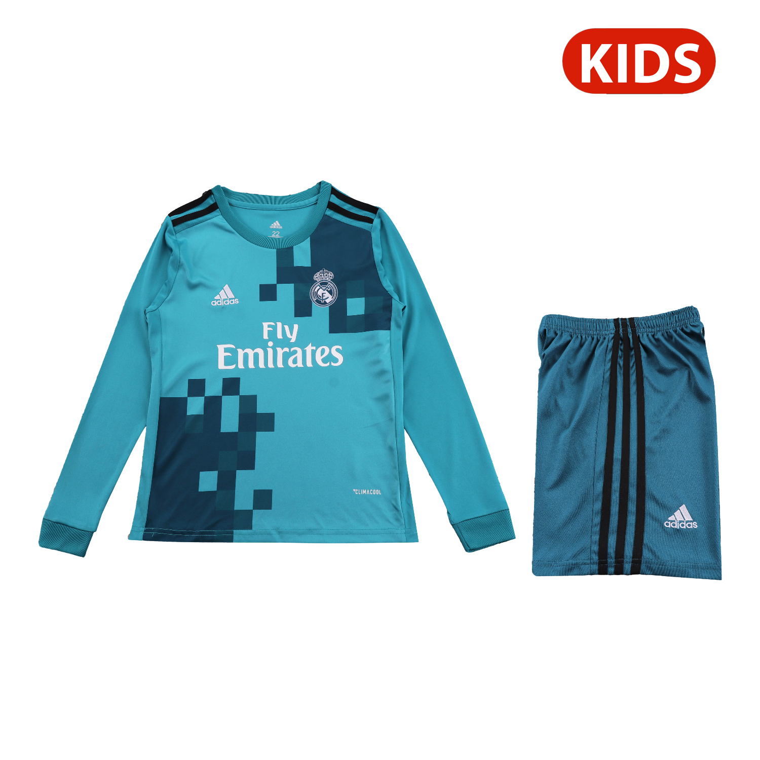foot-Retro Real Madrid 17-18 Third Long Sleeves Kids Kit