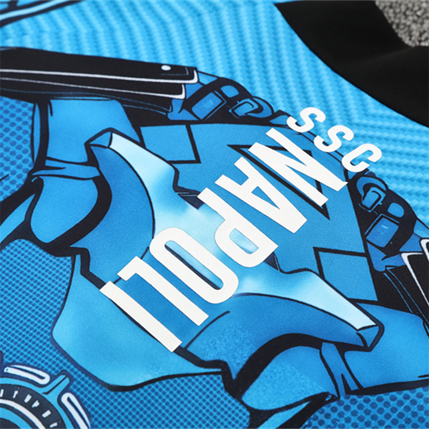 foot-Napoli 25-26 Kids Long Sleeve Training Set - Blue Mecha Top & Black Pants