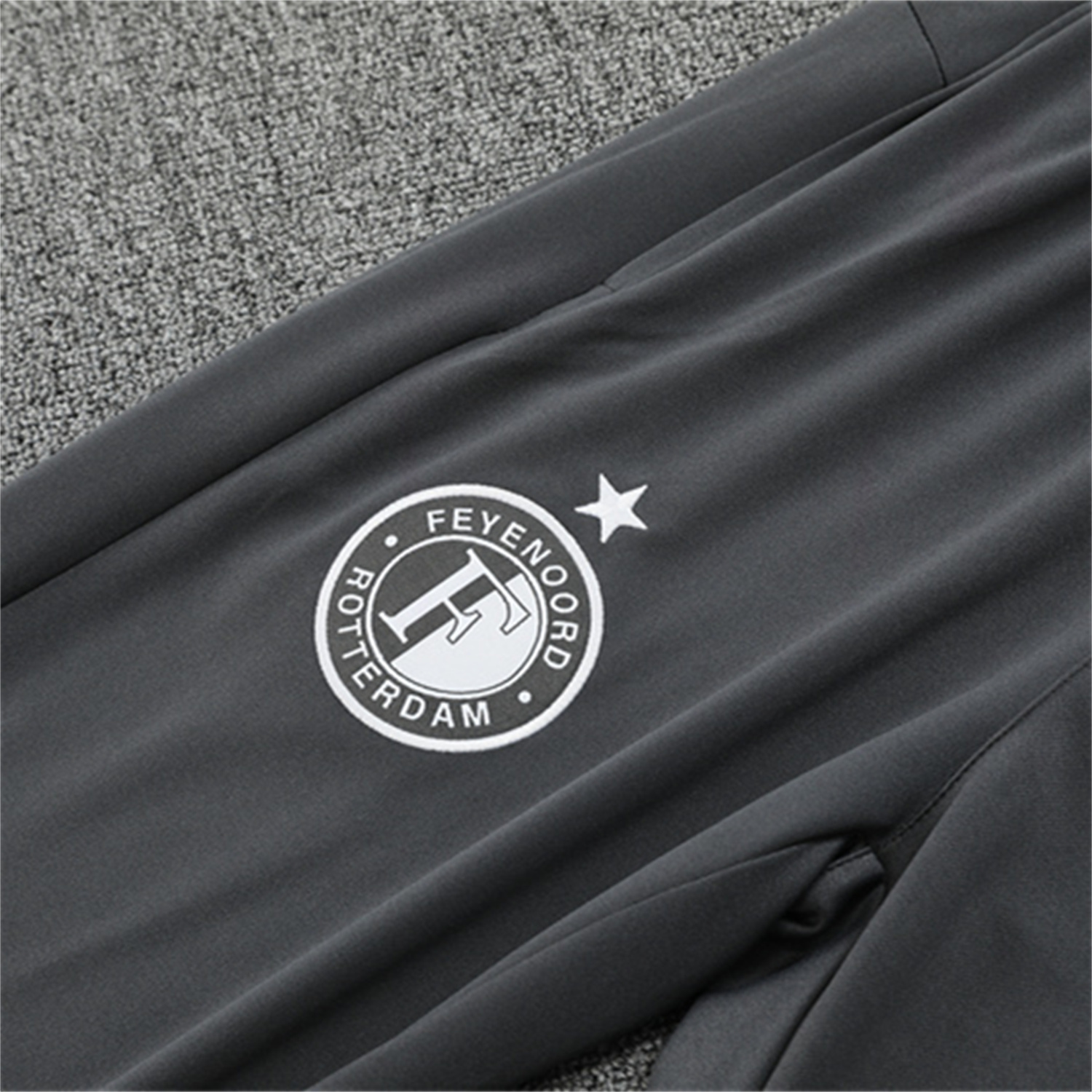 foot-Feyenoord 25-26 Kids Long Sleeve Training Set - Dark Gray Top & Dark Gray Pants