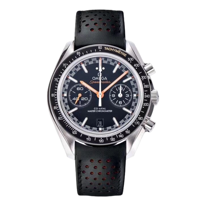 Omega Speedmaster 44.25mm Black Dial Black Bezel Black Leather Strap 329.33.44.51.01.001