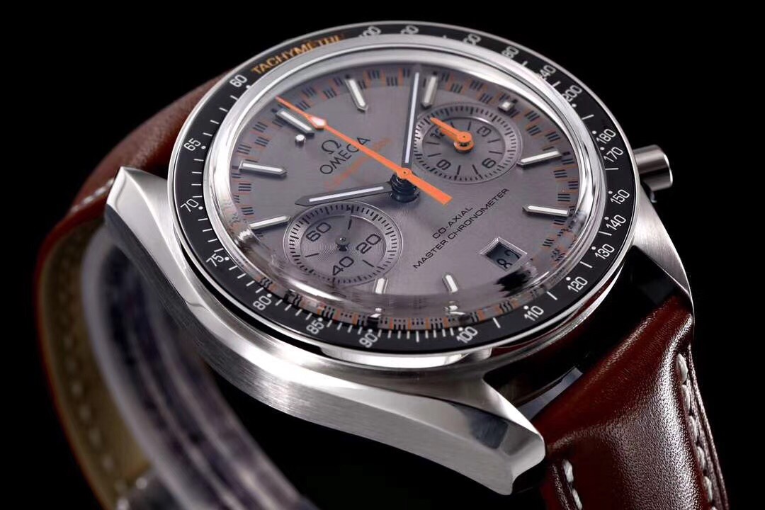 Omega Speedmaster 44.25mm Rhodium Plating Dial Black Bezel Brown Leather Strap 329.33.44.51.01.001