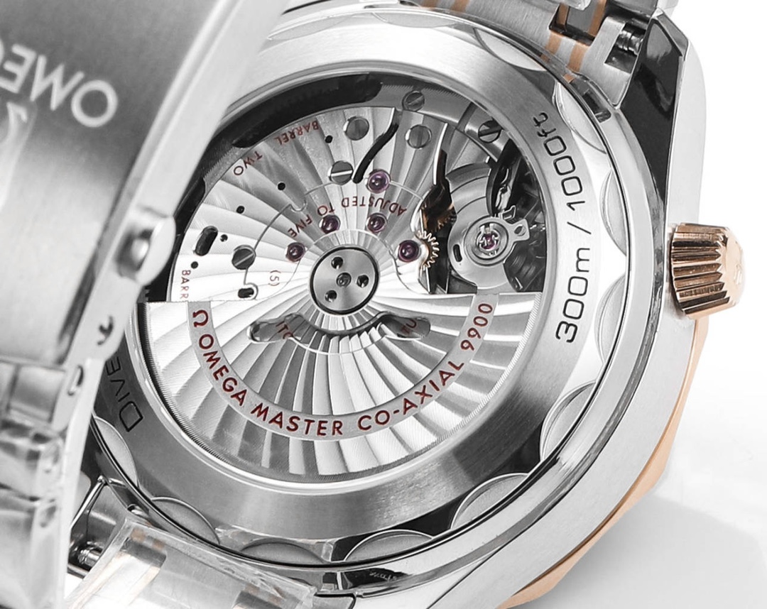 Omega Seamaster 300m 44mm Black Dial Yellow Gold Black Bezel Steel Strap 210.20.44.51.01.001