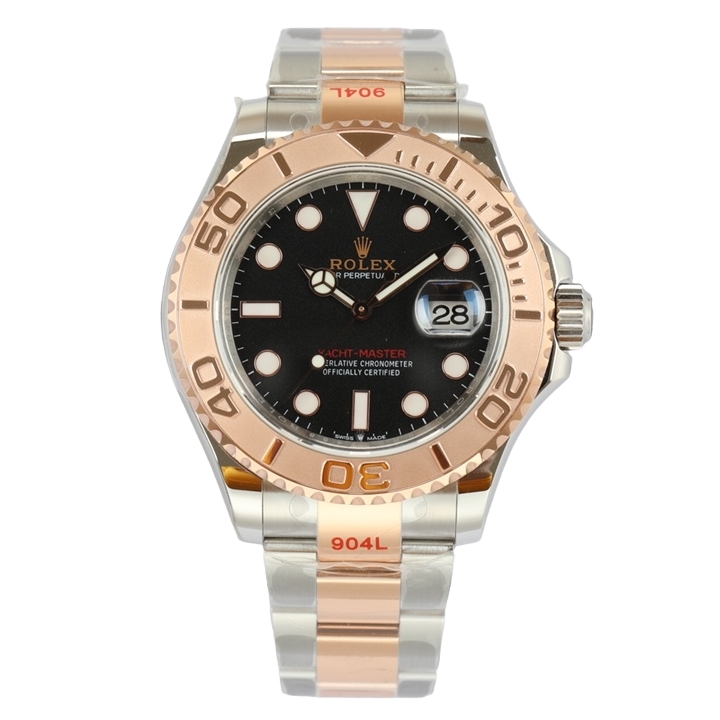Rolex Yacht-Master 40mm Black Dial Brown Bezel Rose Gold & Steel 116621-0002 Benz