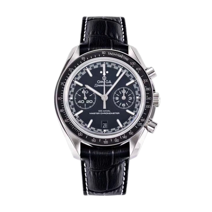 Omega Speedmaster 44.25mm Black Dial Black Bezel Black Leather Strap 329.33.44.51.01.003