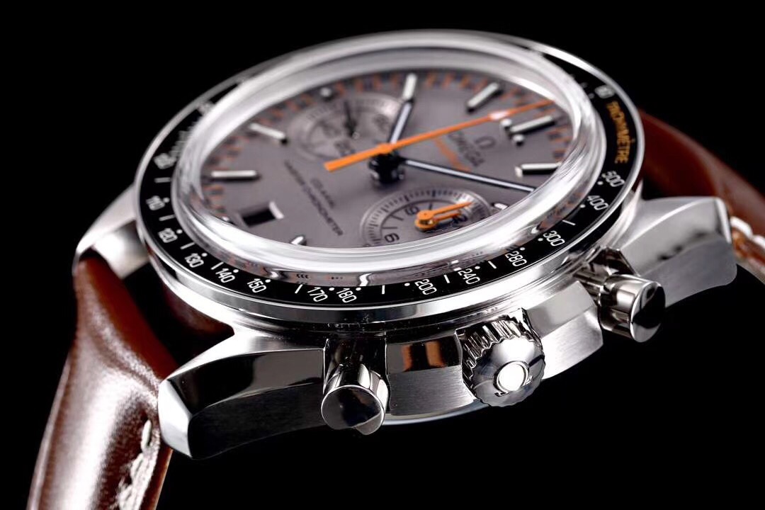 Omega Speedmaster 44.25mm Rhodium Plating Dial Black Bezel Brown Leather Strap 329.33.44.51.01.001