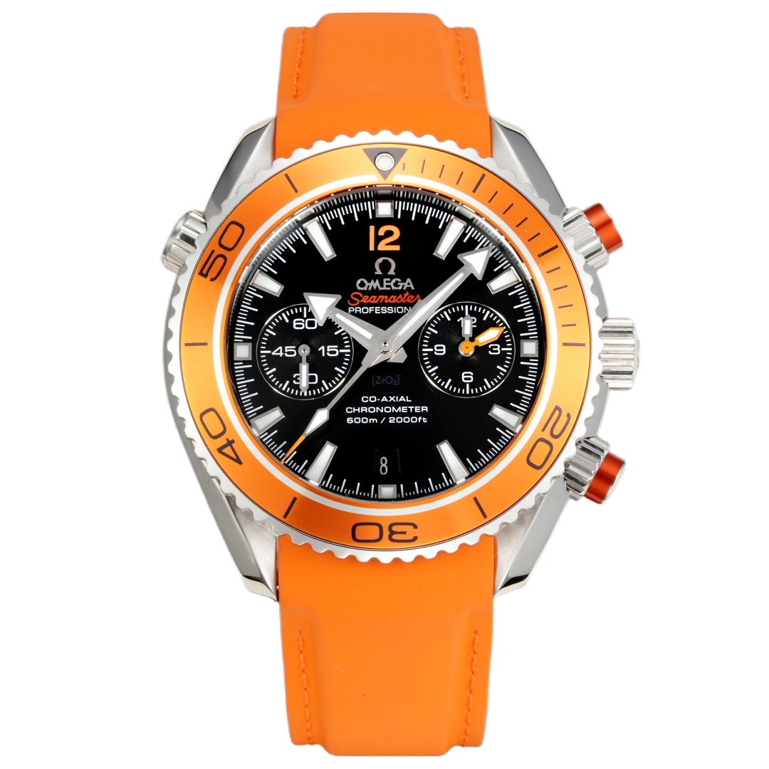 OMEGA Seamaster Planet Ocean 600M 45.5mm Black Dial Orange Steel Bezel Orange Rubber Strap 232.32.46.51.01.001