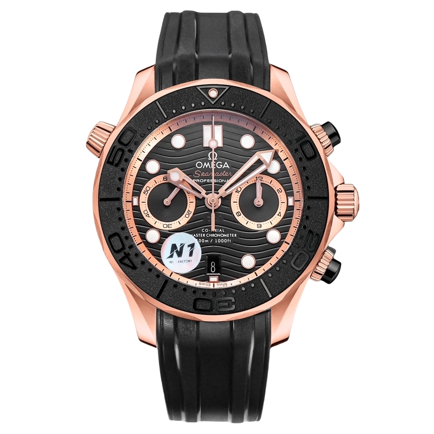 Omega Seamaster 300M 44mm Black Dial Black Rose Gold Bezel Black Rubber 210.62.44.51.01.001