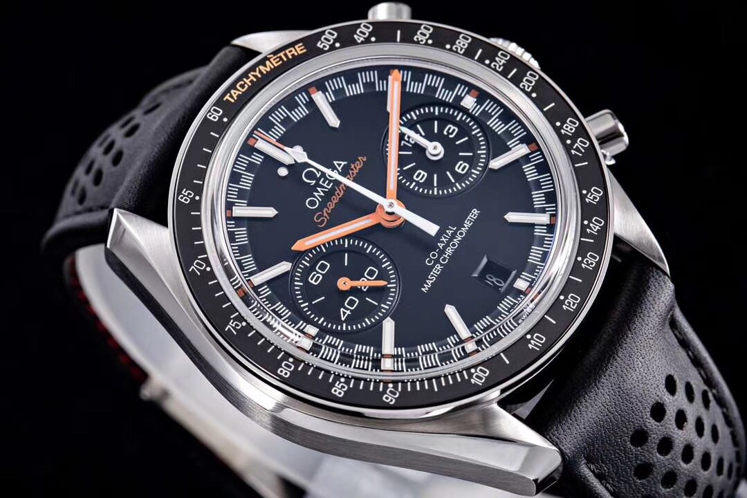 Omega Speedmaster 44.25mm Black Dial Black Bezel Black Leather Strap 329.33.44.51.01.001