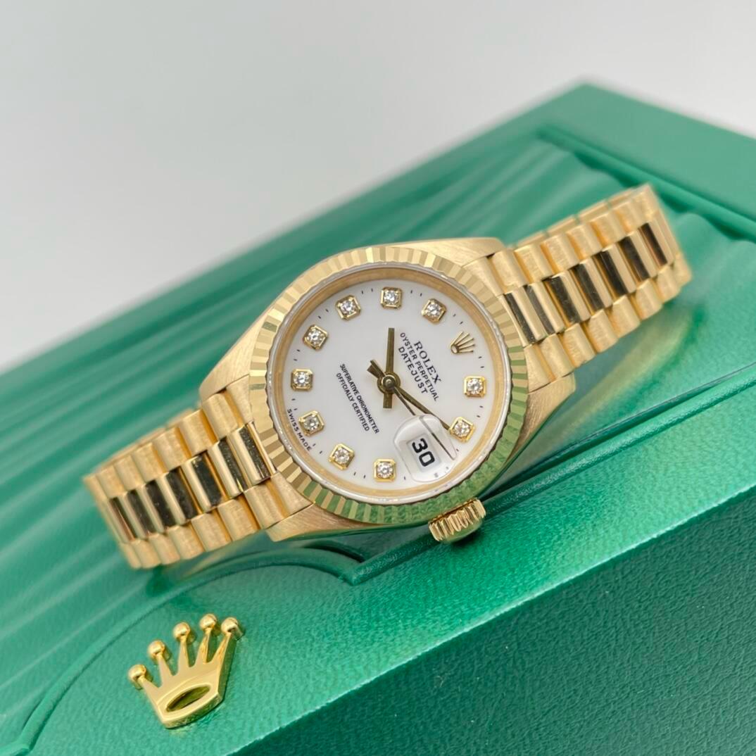 Rolex Datejust 31mm White Diamond Dial Yellow Gold Bezel 278278-1010 Woman Ladies