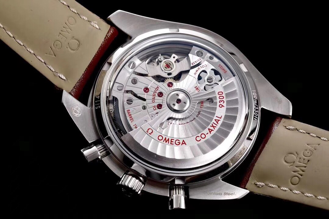 Omega Speedmaster 44.25mm Rhodium Plating Dial Black Bezel Brown Leather Strap 329.33.44.51.01.001