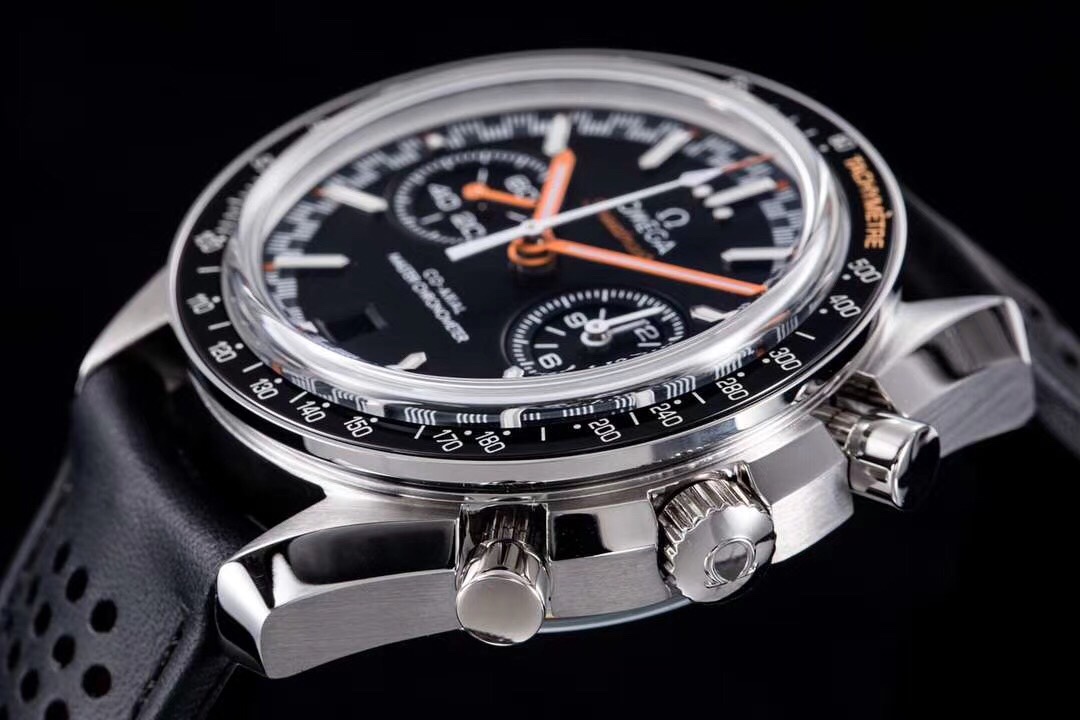 Omega Speedmaster 44.25mm Black Dial Black Bezel Black Leather Strap 329.33.44.51.01.001