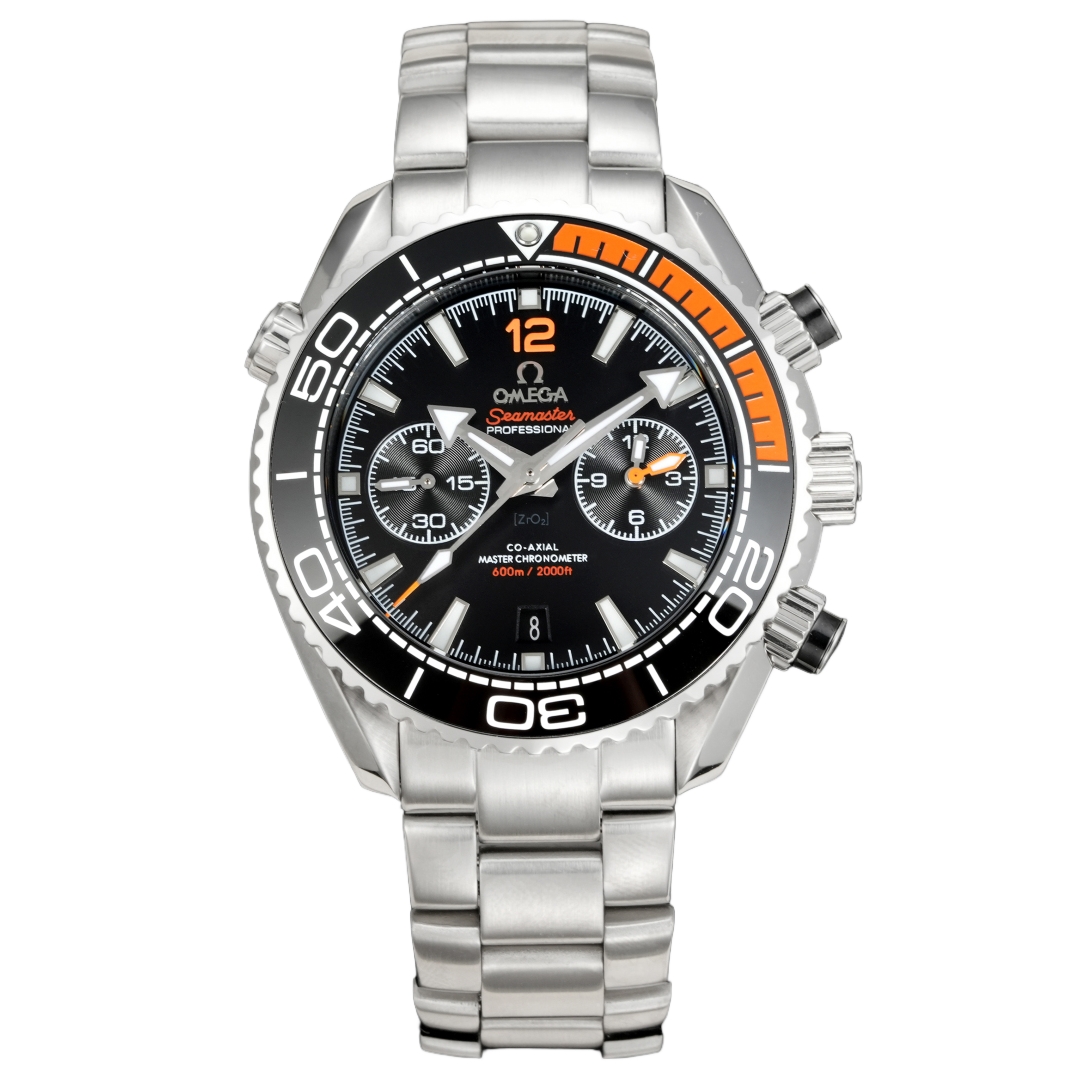Omega Seamaster 600 Planet Ocean 45.5mm Black Dial Black Orange Bezel Steel Strap 215.30.46.51.01.002