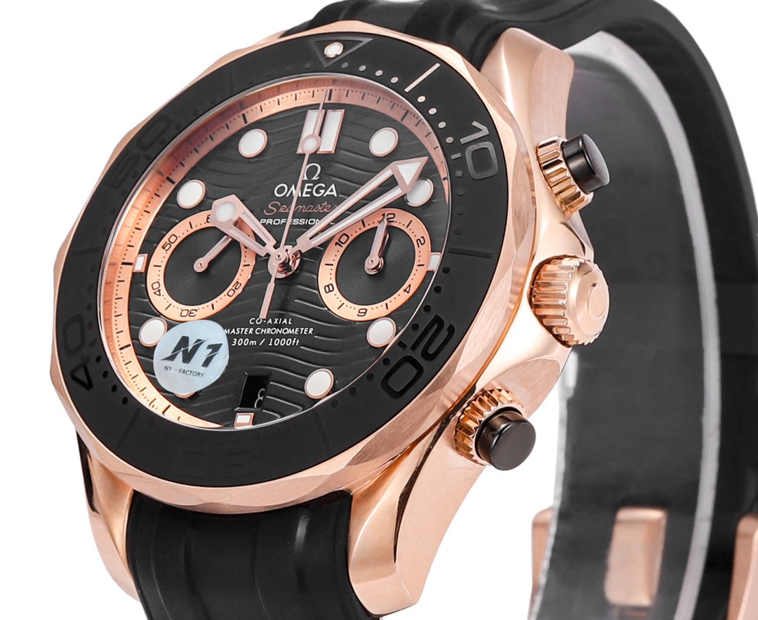 Omega Seamaster 300M 44mm Black Dial Black Rose Gold Bezel Black Rubber 210.62.44.51.01.001