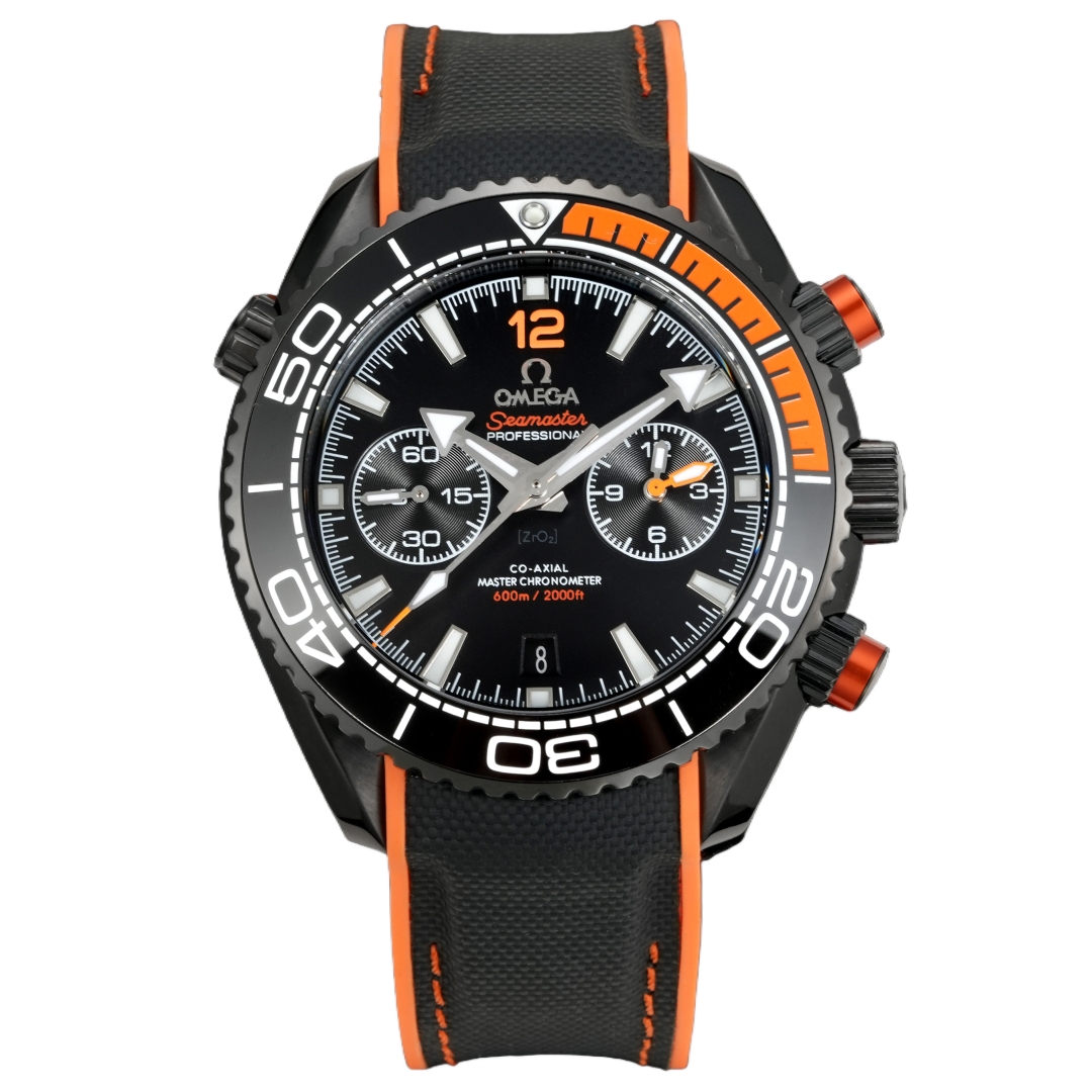 Omega Seamaster Planet Ocean 600M 45.5mm Black Dial Black Orange Bezel Black Rubber Strap 215.92.46.51.01.001