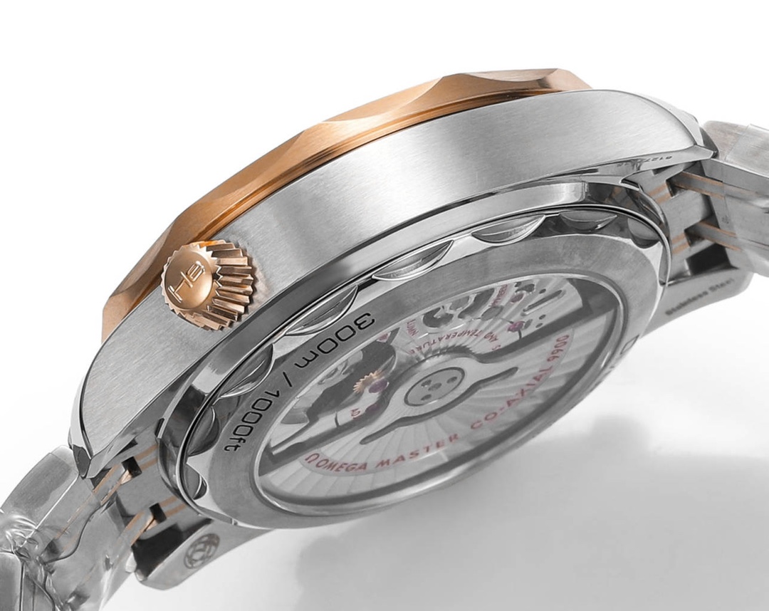 Omega Seamaster 300m 44mm Black Dial Yellow Gold Black Bezel Steel Strap 210.20.44.51.01.001