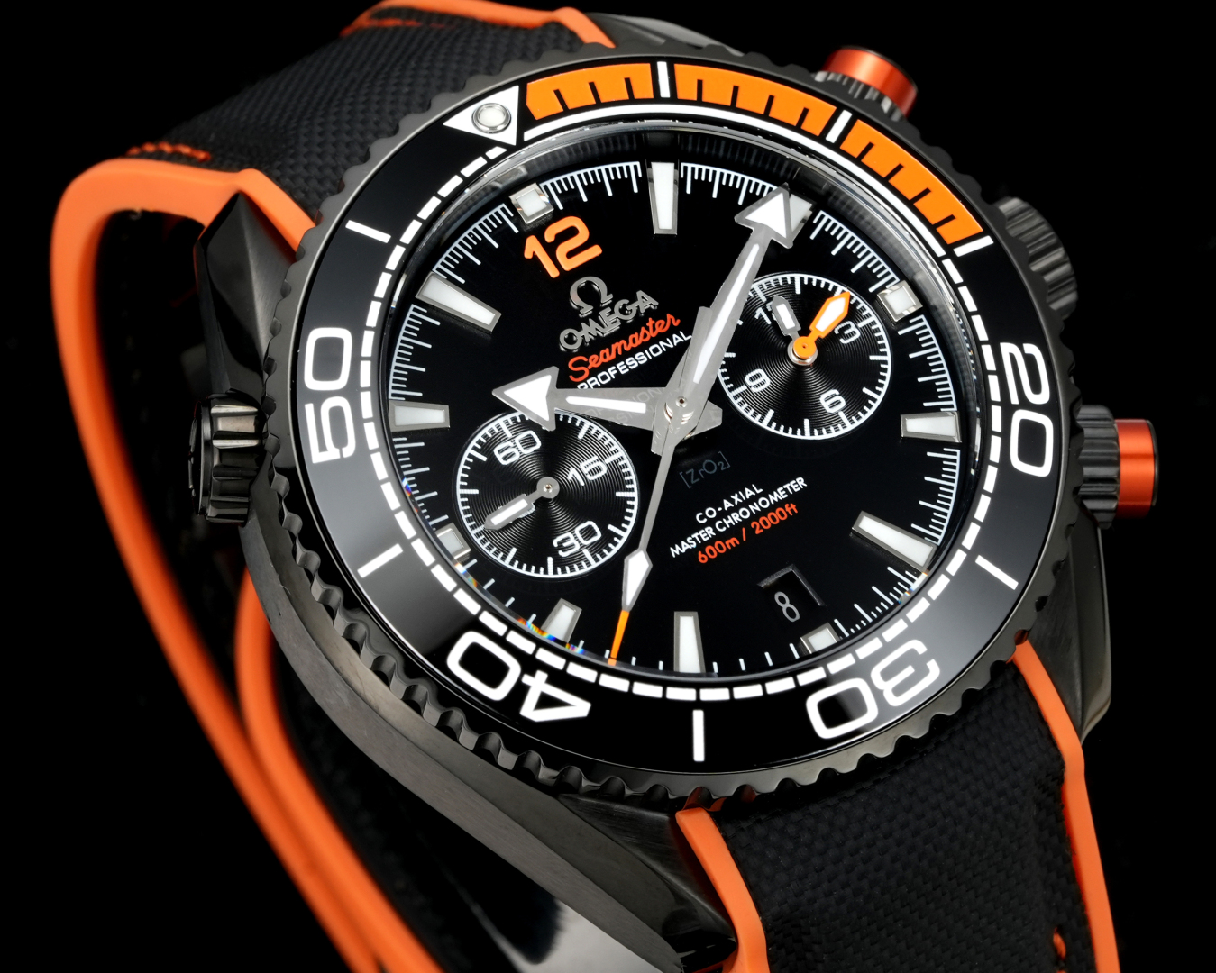 Omega Seamaster Planet Ocean 600M 45.5mm Black Dial Black Orange Bezel Black Rubber Strap 215.92.46.51.01.001