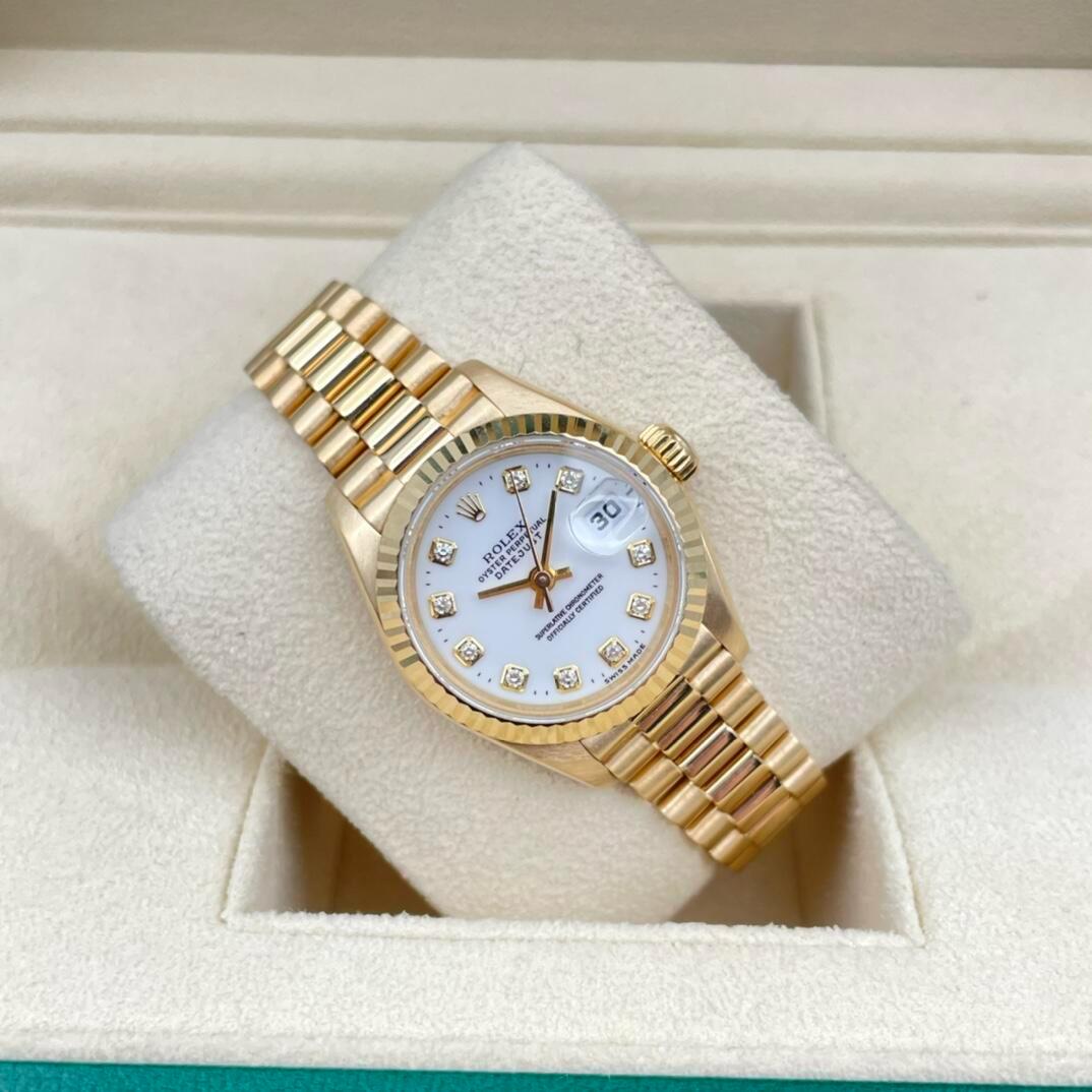 Rolex Datejust 31mm White Diamond Dial Yellow Gold Bezel 278278-1010 Woman Ladies
