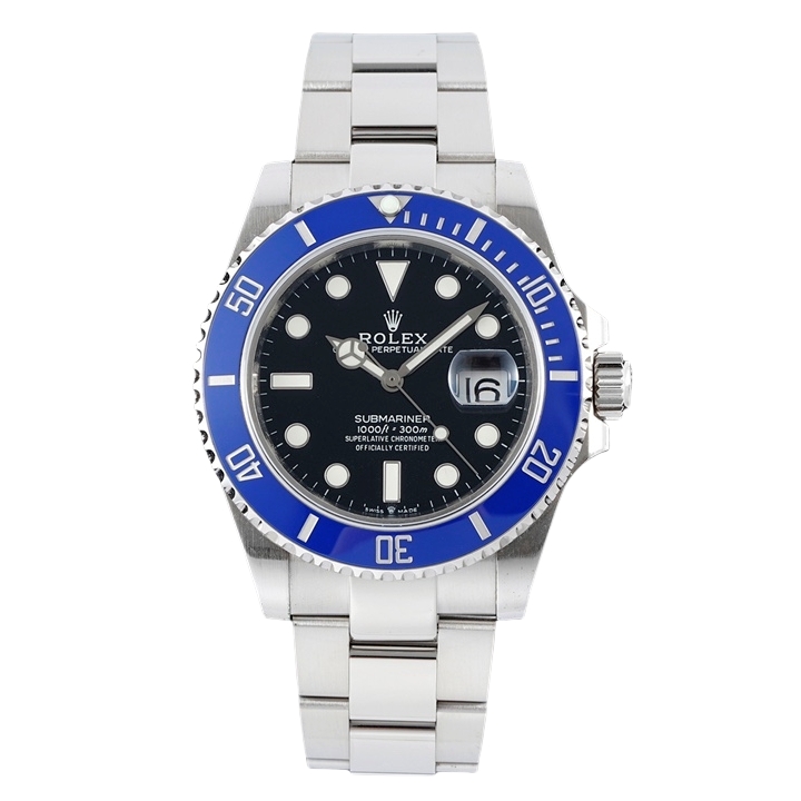 Rolex Submariner 41mm Black Dial Platinum Blue Bezel Steel 126619LB-0003