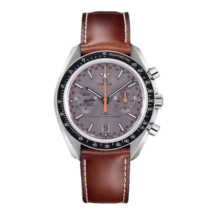 Omega Speedmaster 44.25mm Rhodium Plating Dial Black Bezel Brown Leather Strap 329.33.44.51.01.001