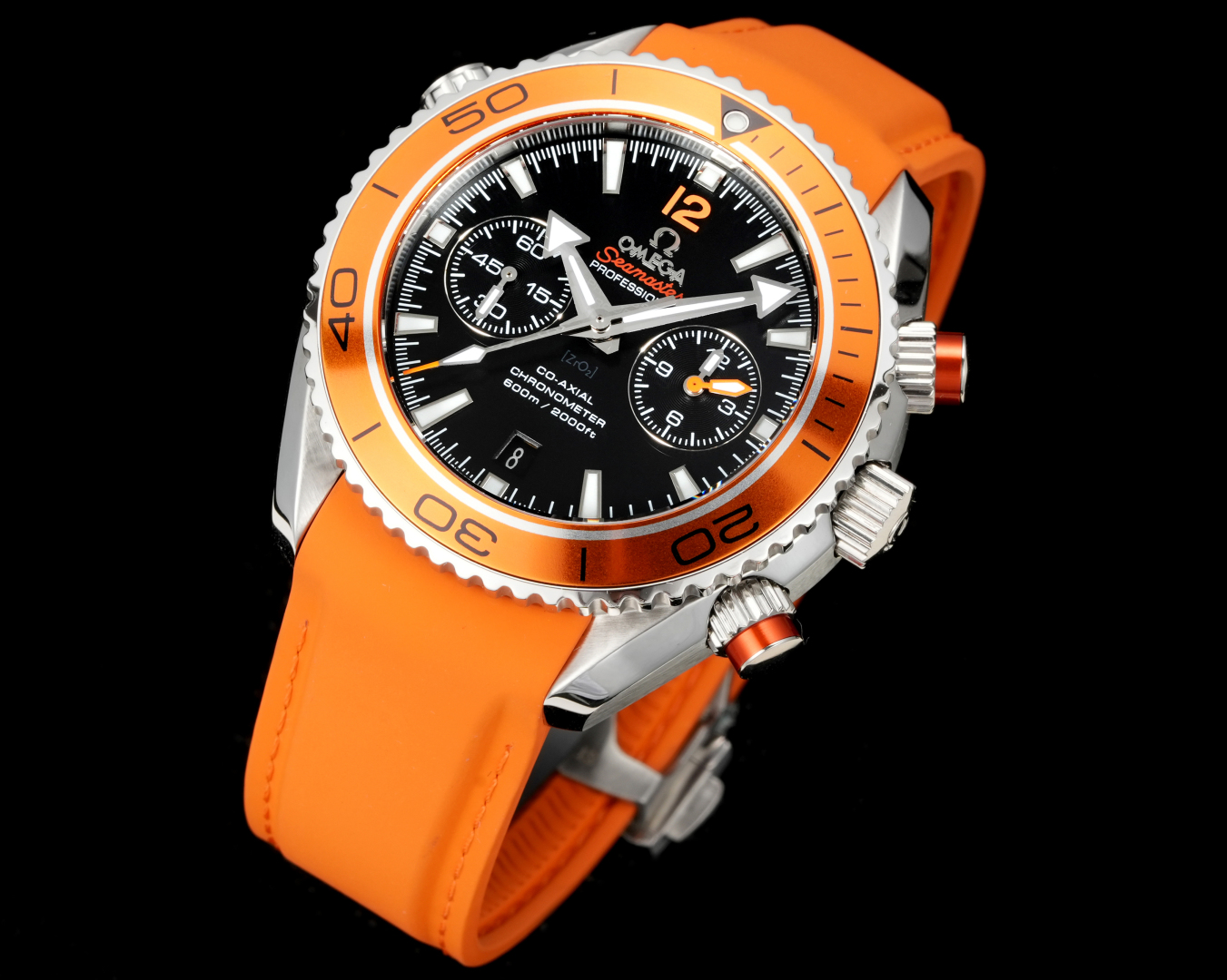OMEGA Seamaster Planet Ocean 600M 45.5mm Black Dial Orange Steel Bezel Orange Rubber Strap 232.32.46.51.01.001