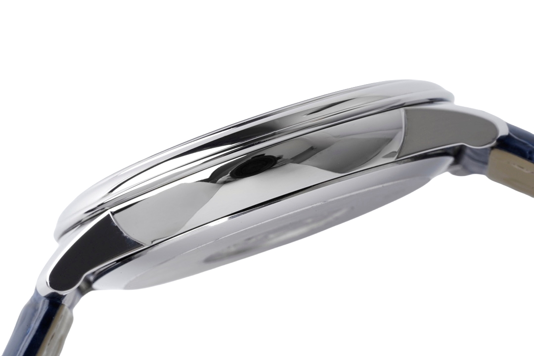 OMEGA De Ville 40mm Blue Rose Gold Dial Steel Bezel Blue Leather Strap 424.13.40.20.03.004