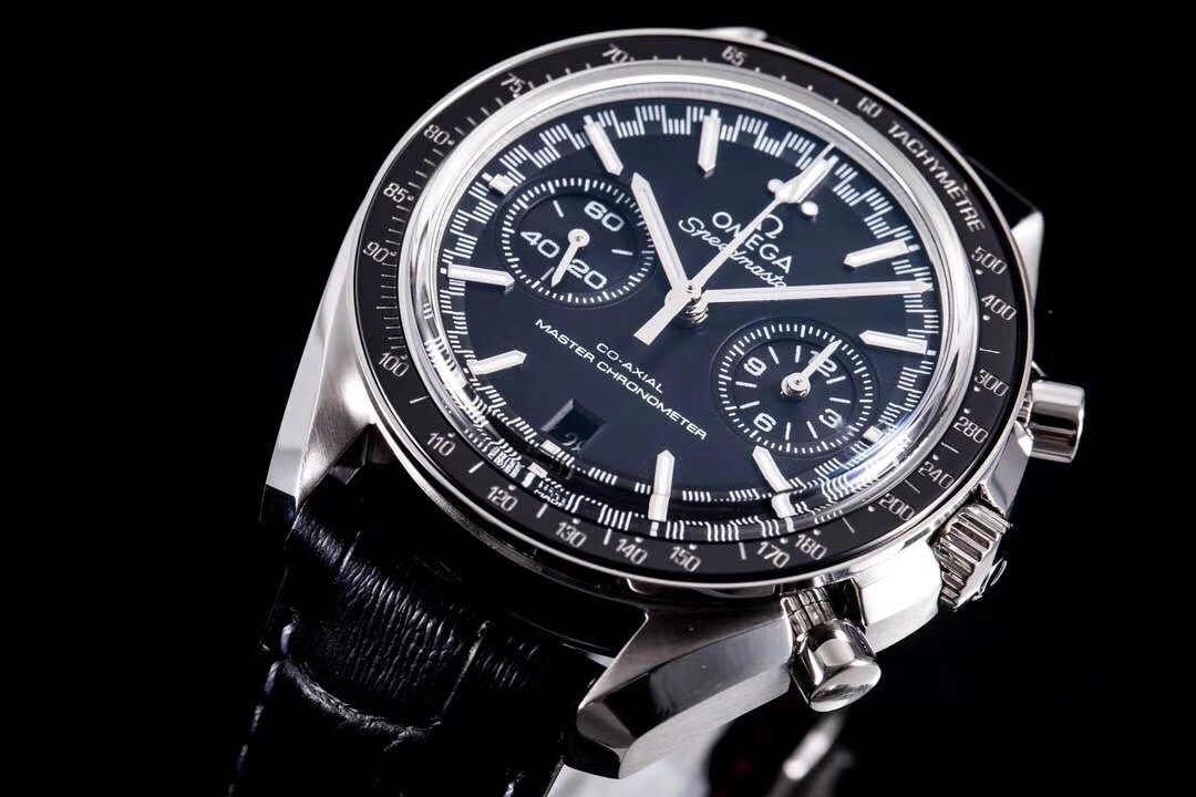 Omega Speedmaster 44.25mm Black Dial Black Bezel Black Leather Strap 329.33.44.51.01.003