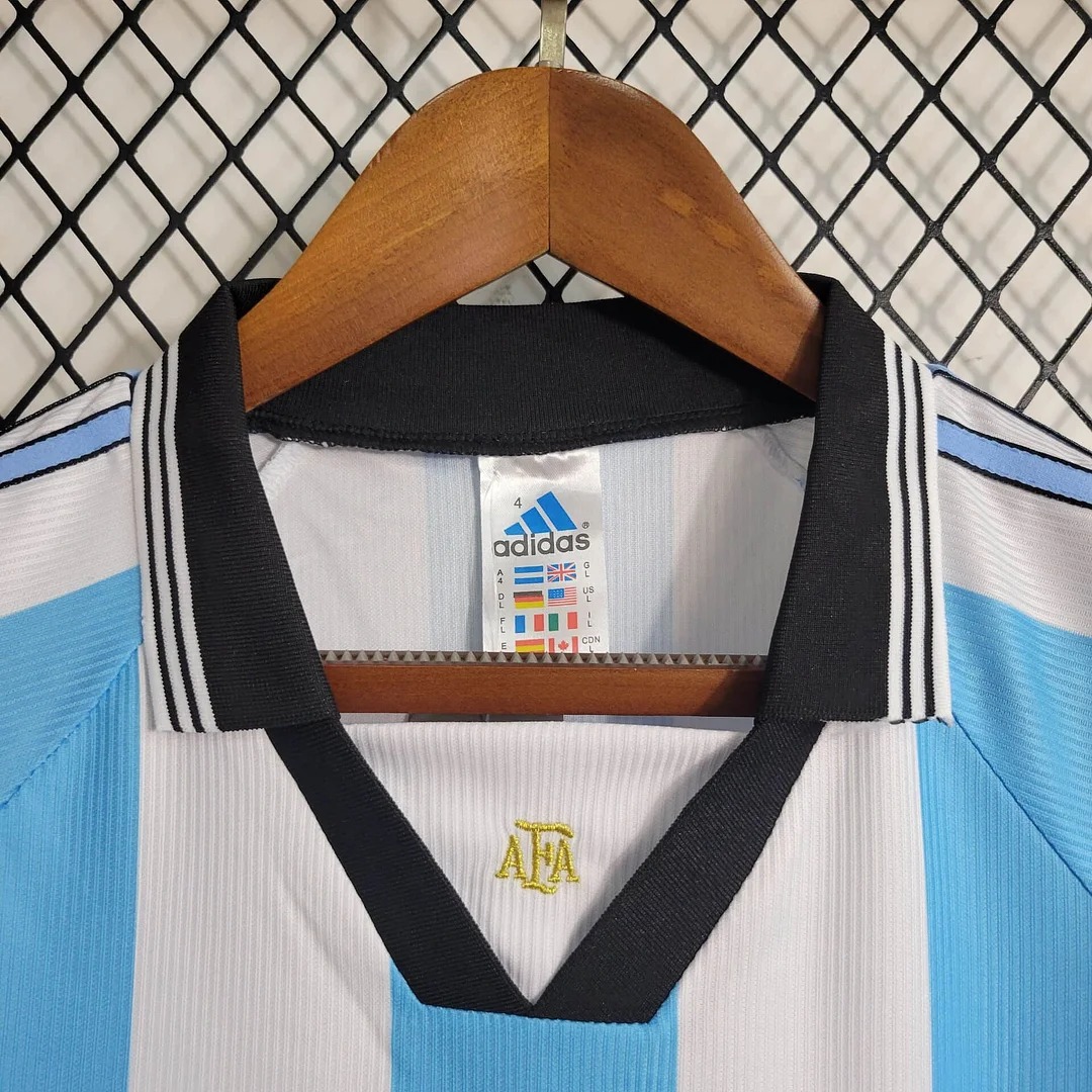 ManixJersey.com | Retro Argentina 1998 Home Stadium Jersey -Customize Name, Number and Patch | Worldwide Shipping