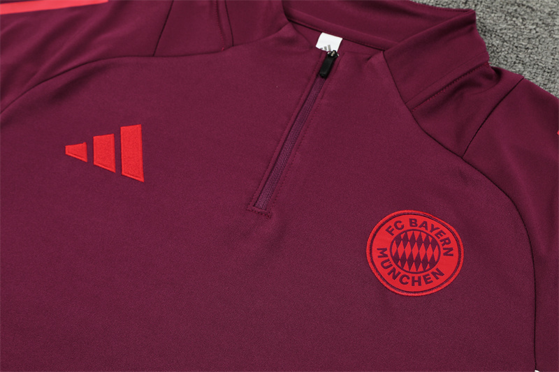 JerseysGala.com | Bayern Munich 24-25 Long Sleeve Training Set - Red -Customize Name, Number and Patch | Worldwide Shipping