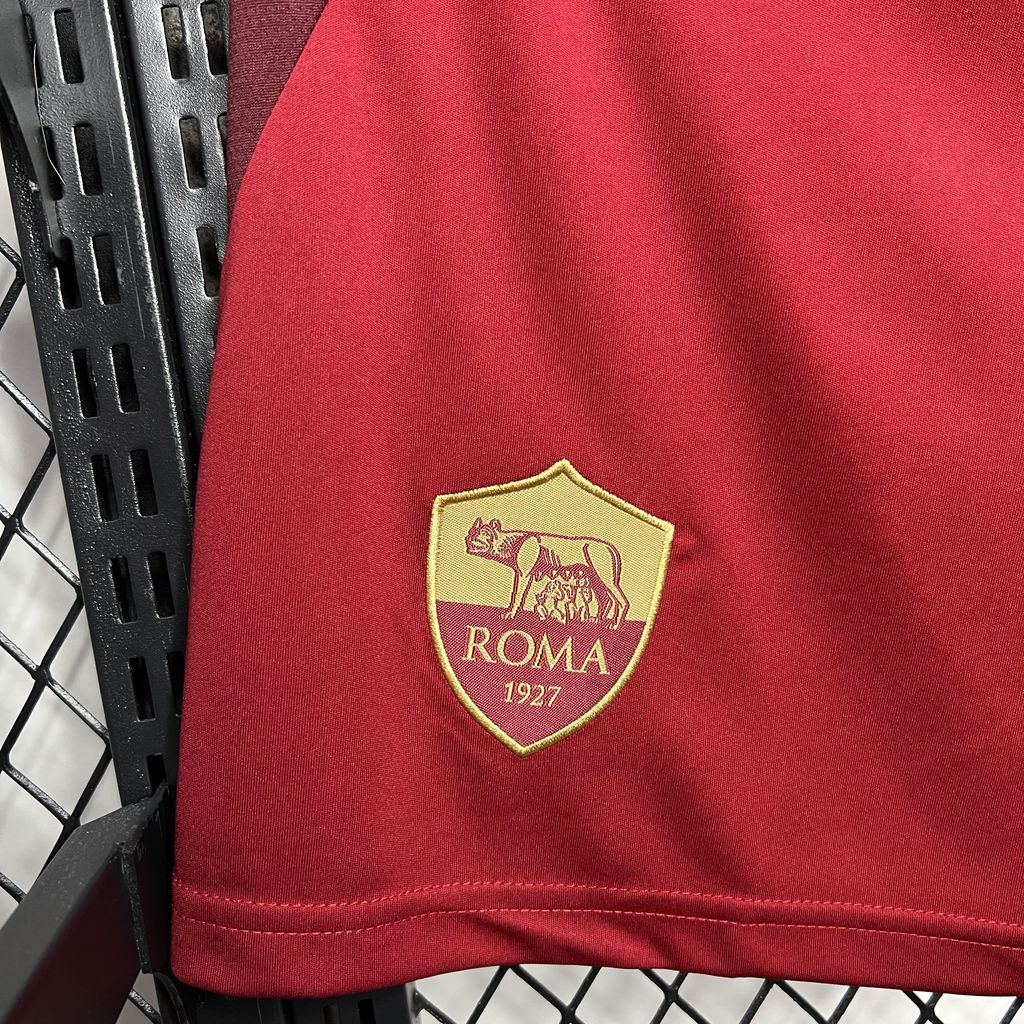 JerseysGala.com | AS Roma 24-25 Home Stadium Shorts - Fans Version -Customize Name, Number and Patch | Worldwide Shipping