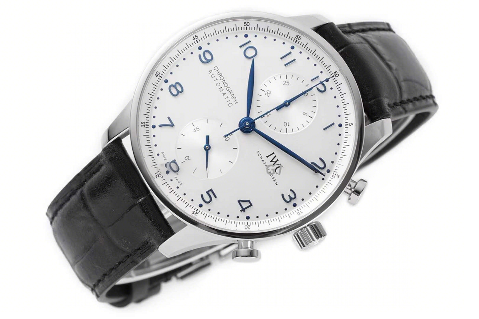 IWC Portugieser Chronograph IW371605 White Dial in Steel-fasswatch