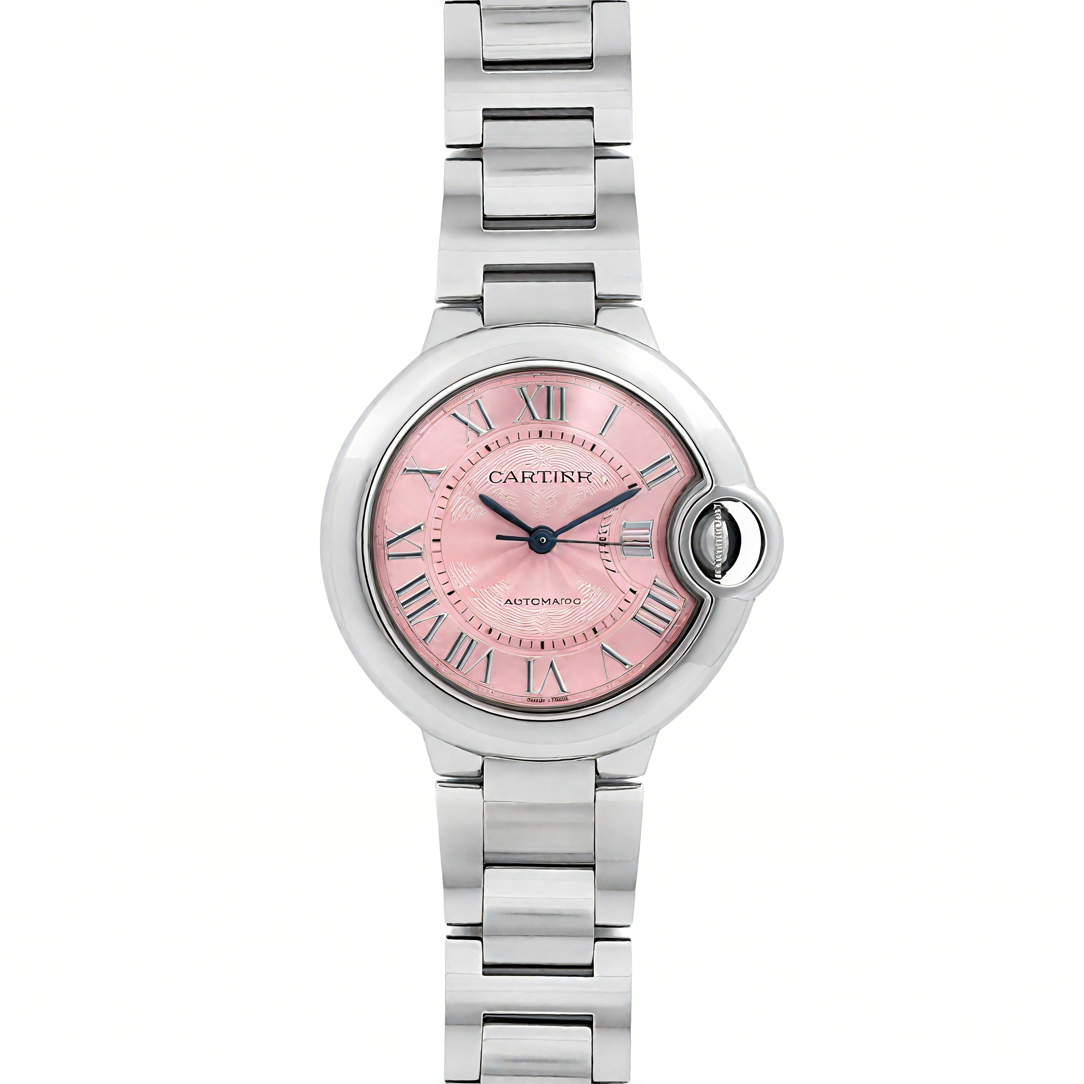 Cartier Ballon Bleu De Cartier 36mm Pink Dial in Steel-fasswatch