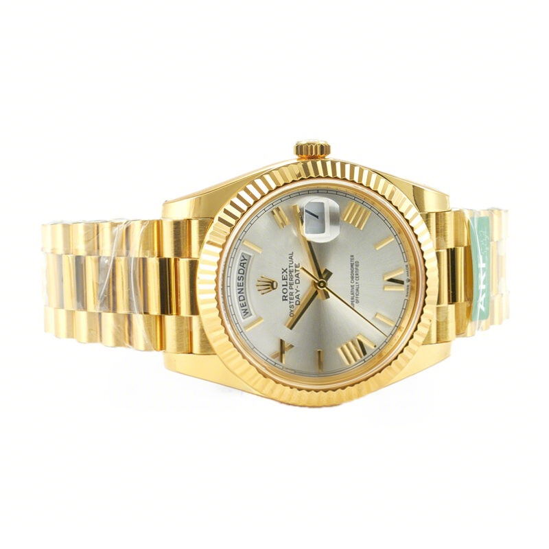 Rolex Daydate 40 228238 Silver Dial with Roman Marker in Yellow Gold (Gain Weight)-fasswatch