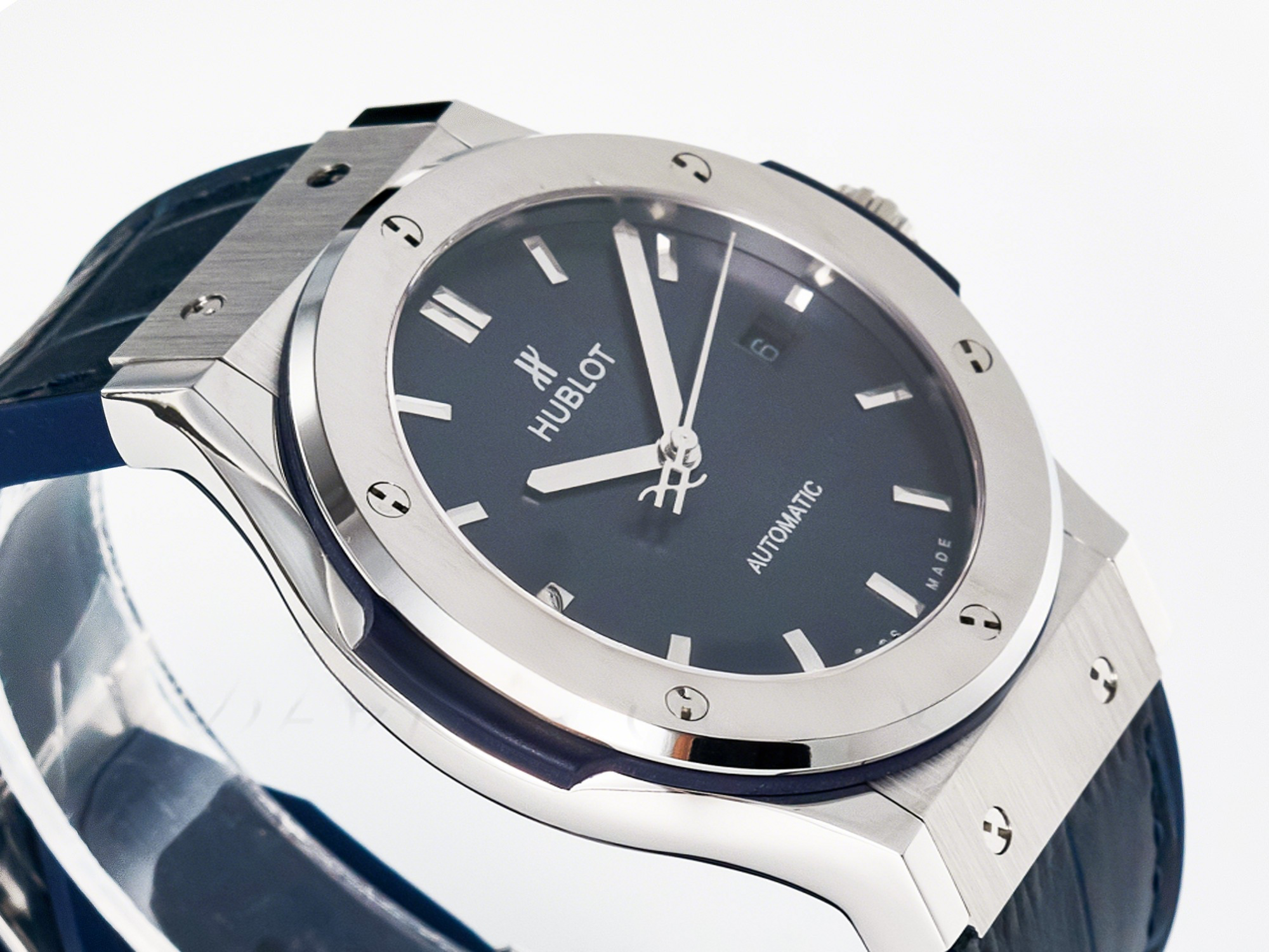 Hublot Classic Fusion Bang 42mm HBF 1:1 Best Edition Blue Dial on Blue Leather Strap A2892-fasswatch