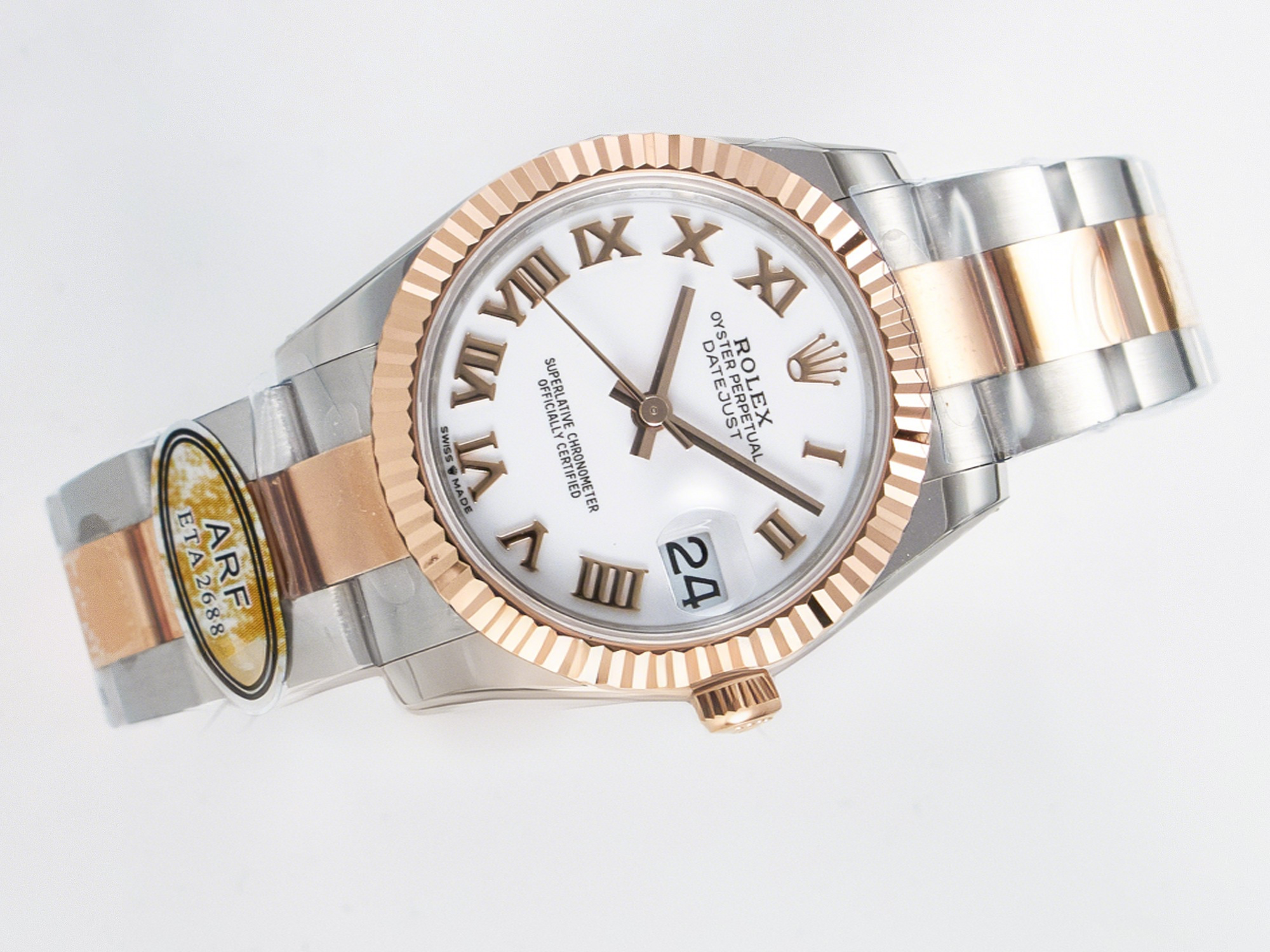Rolex DateJust 31 278271 ARF 1:1 Best Edition 904L Steel White Roman Dial on SS/RG Oyster Bracelet ETA 2688-fasswatch