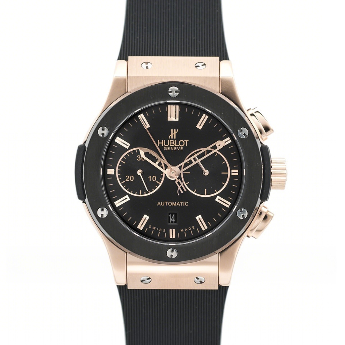 Hublot Classic Fusion Chronograph Black Dial in Rose Gold-fasswatch